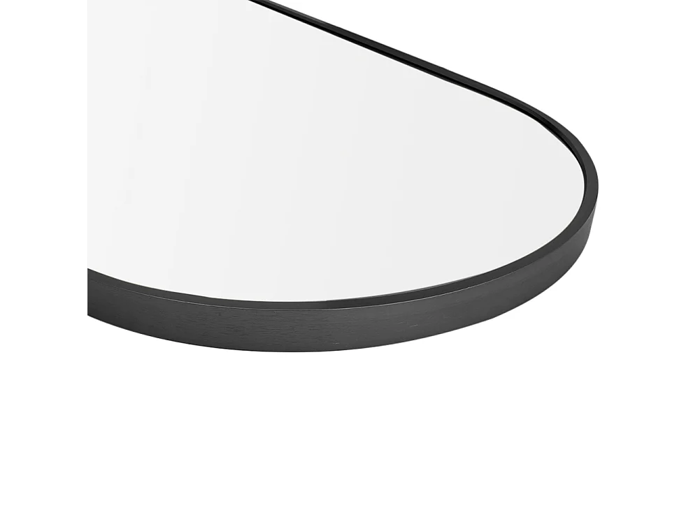 Modern Oval Metal Full Length Wall Mirror - 50 x 160cm - Black