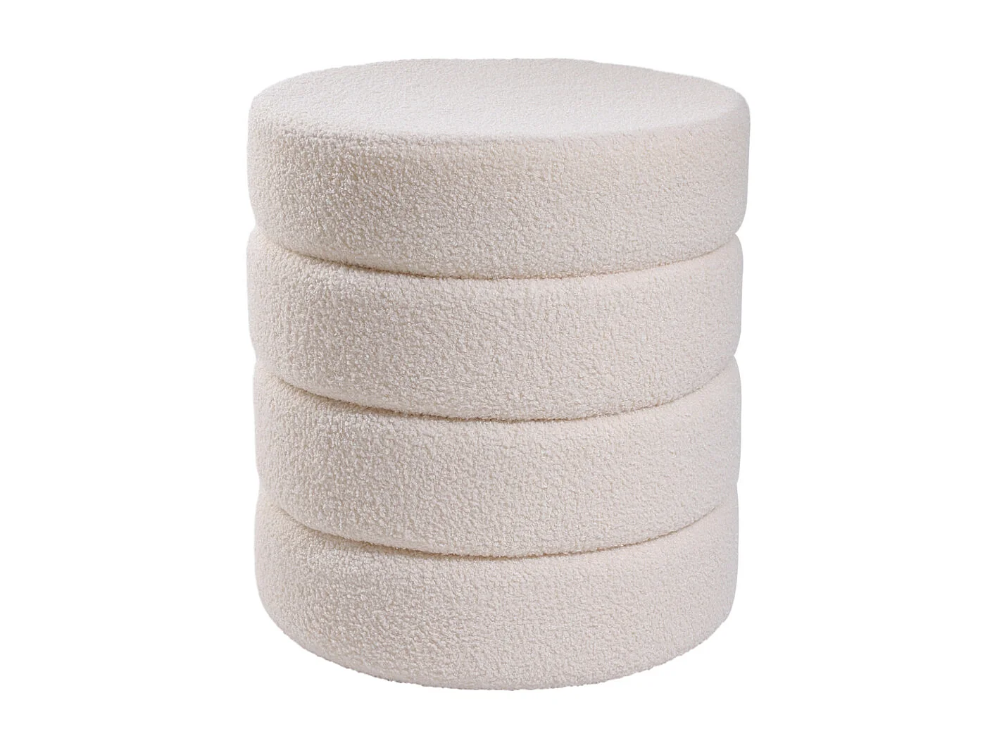 White Teddy Bear Fur Footstool