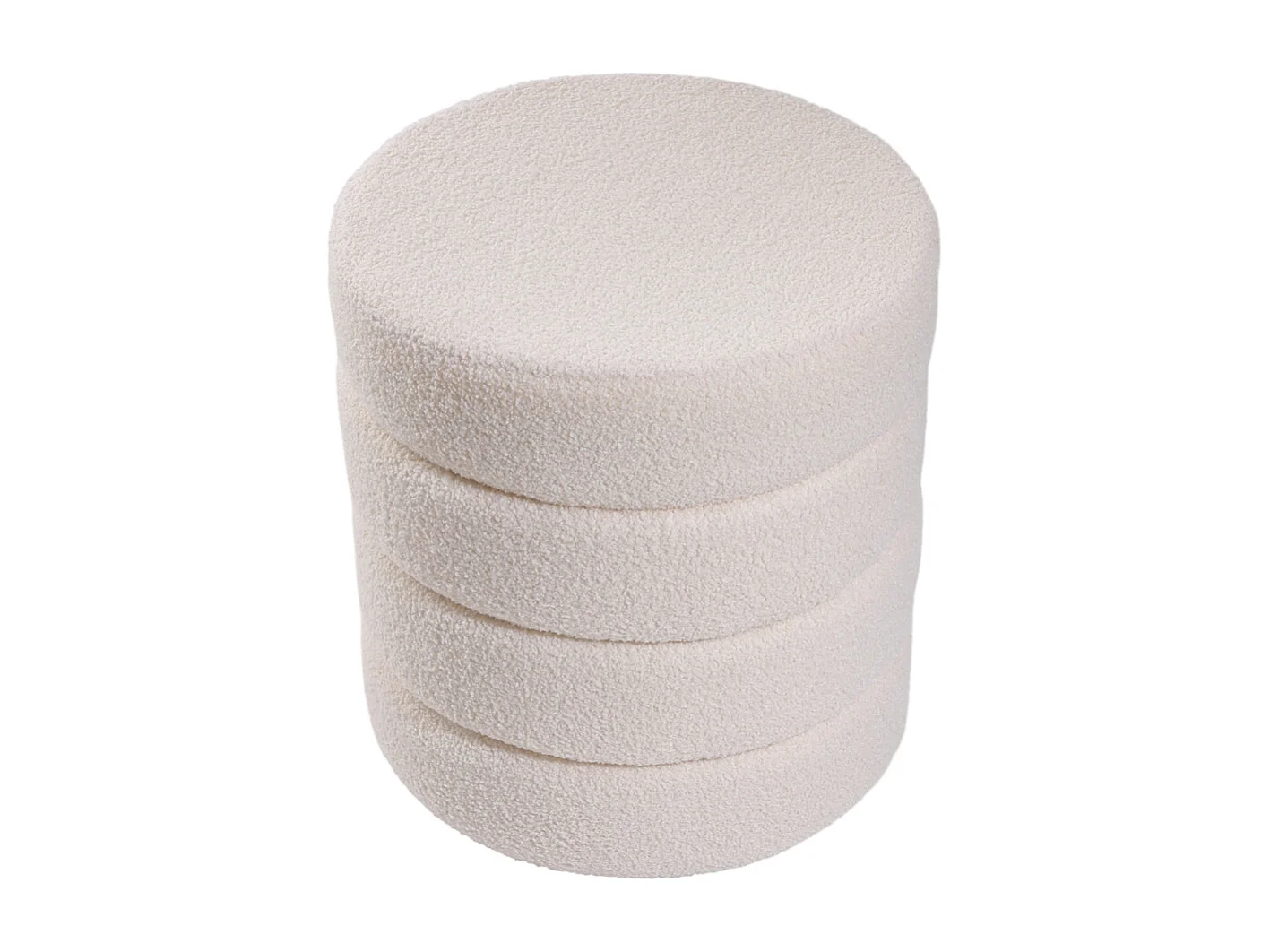 White Teddy Bear Fur Footstool