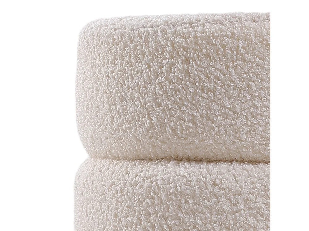 White Teddy Bear Fur Footstool