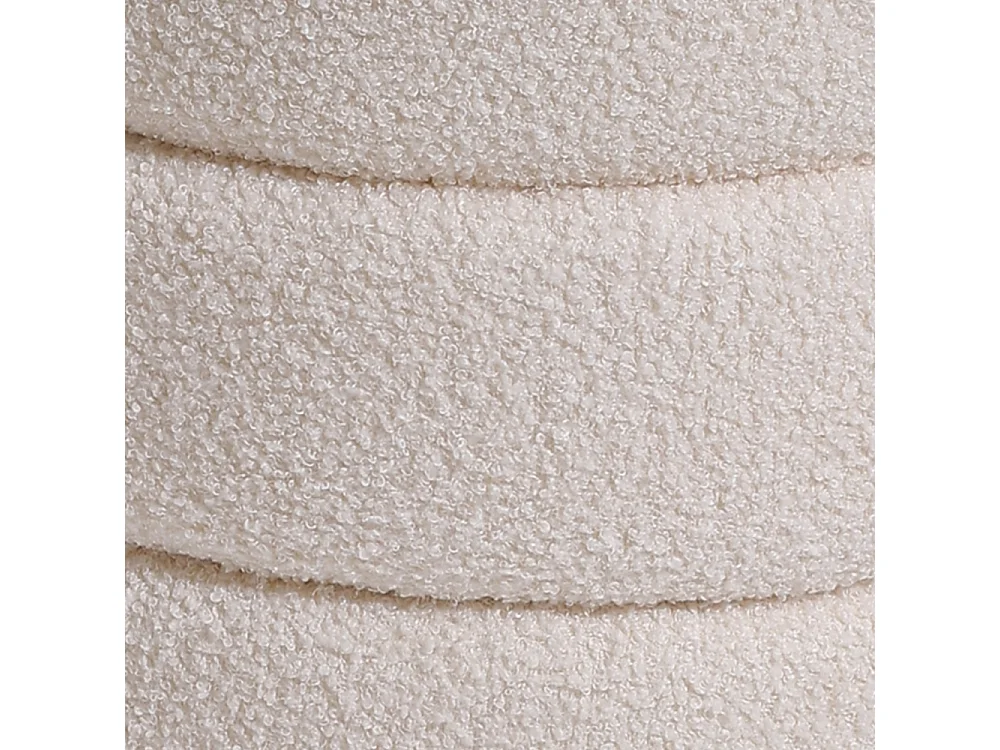 White Teddy Bear Fur Footstool