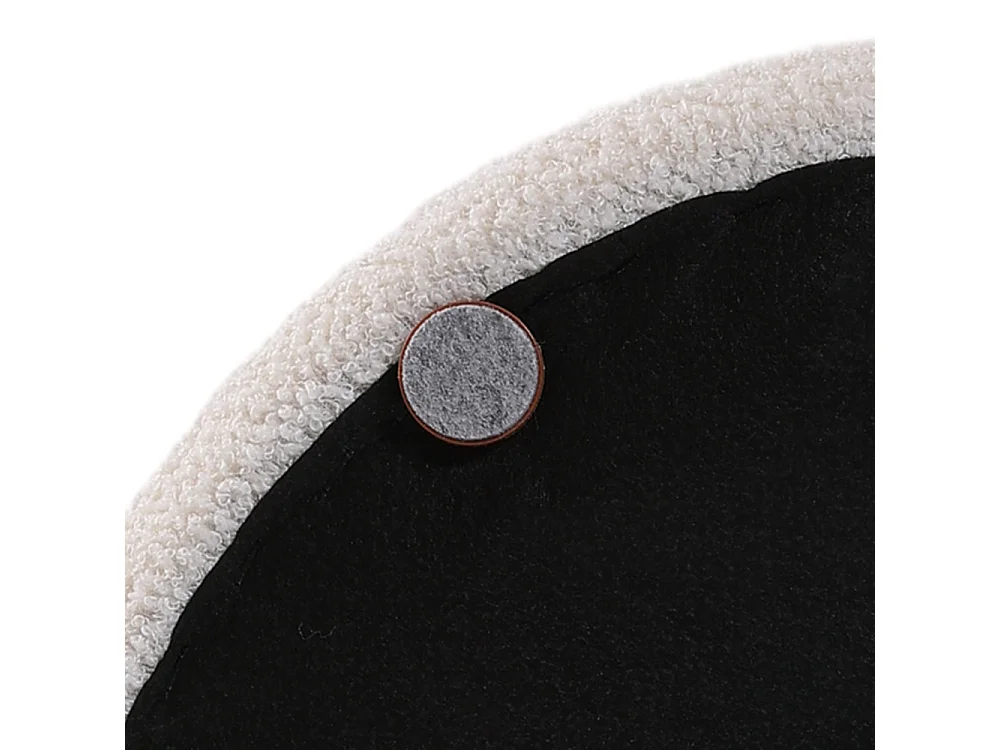 White Teddy Bear Fur Footstool