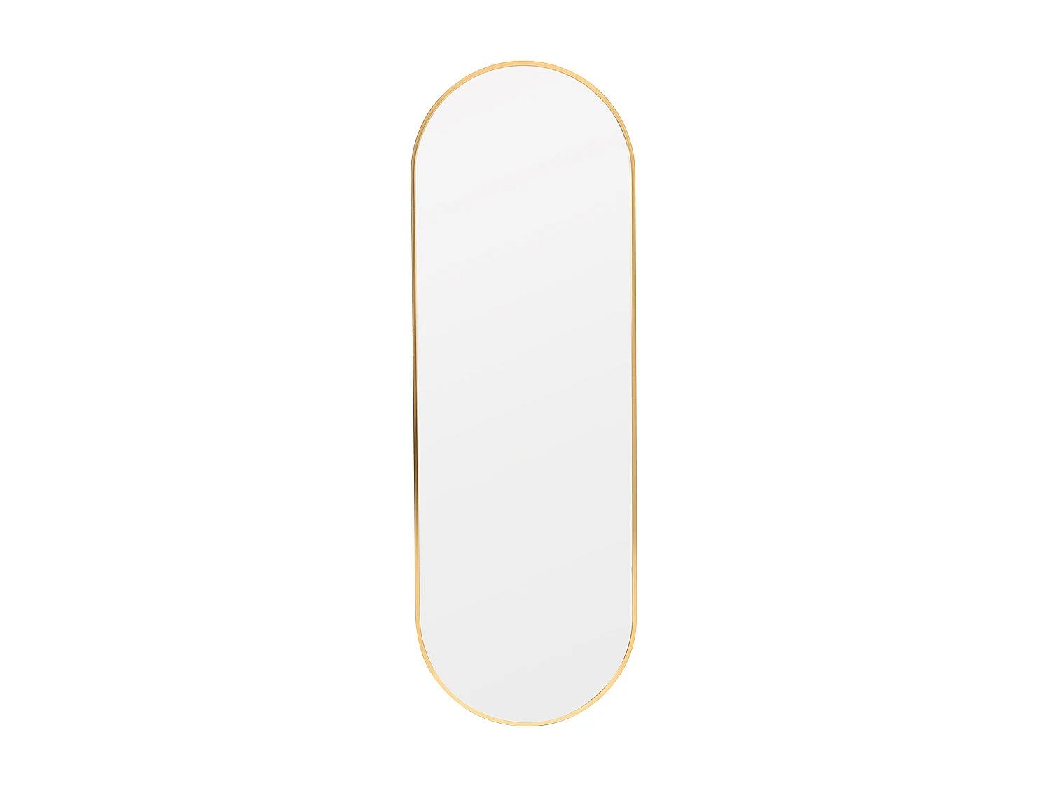 Modern Oval Metal Full Length Wall Mirror - 50 x 160cm - Gold