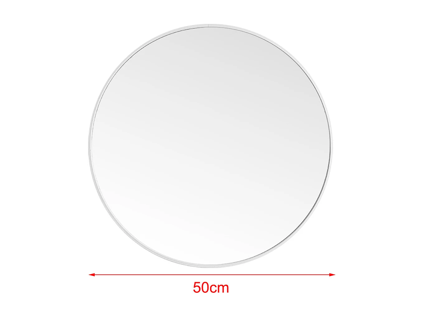 50cm White Nordic Round Wall Mirror