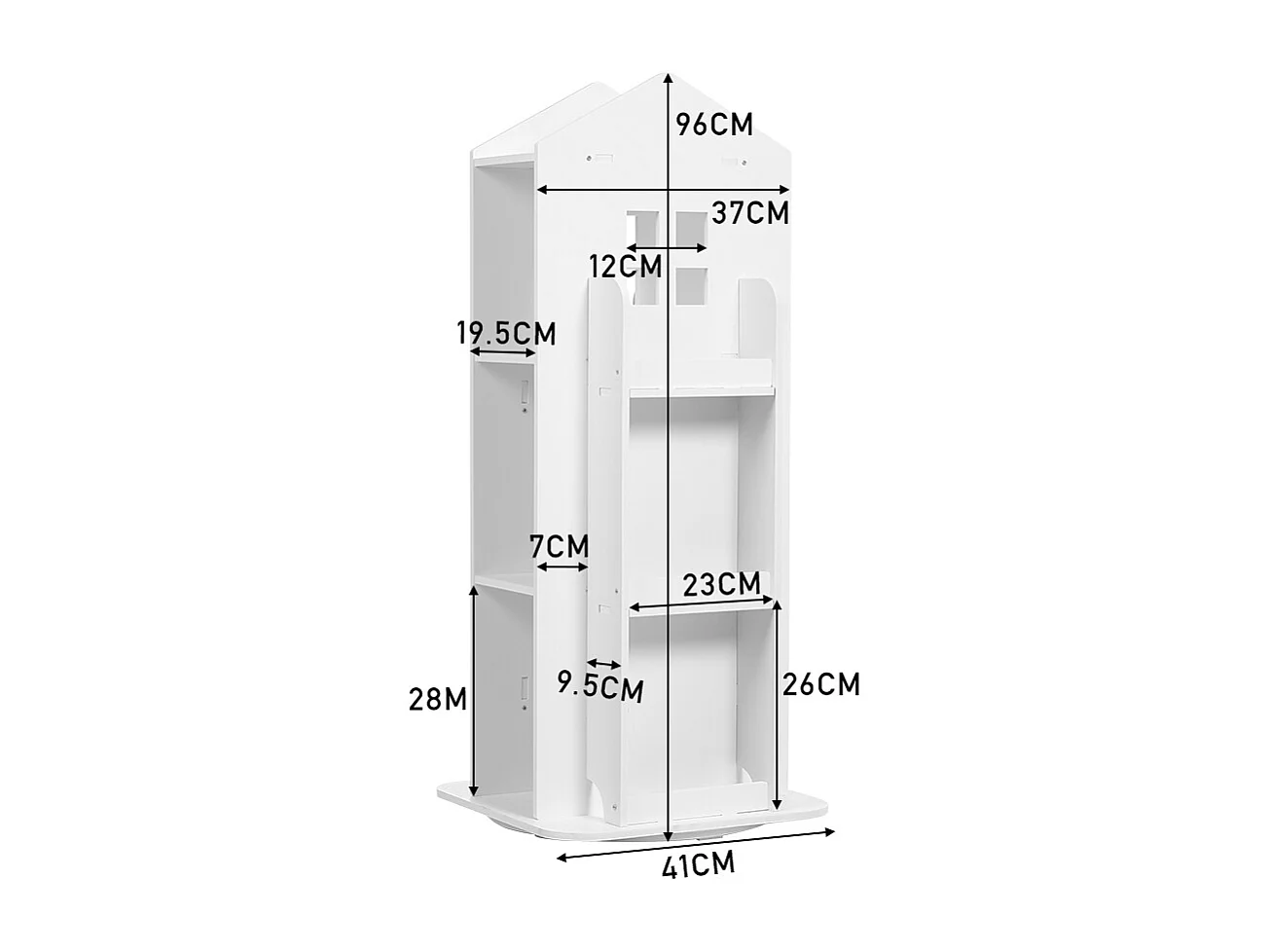 Kids' Rotating Castle Bookshelf - White
