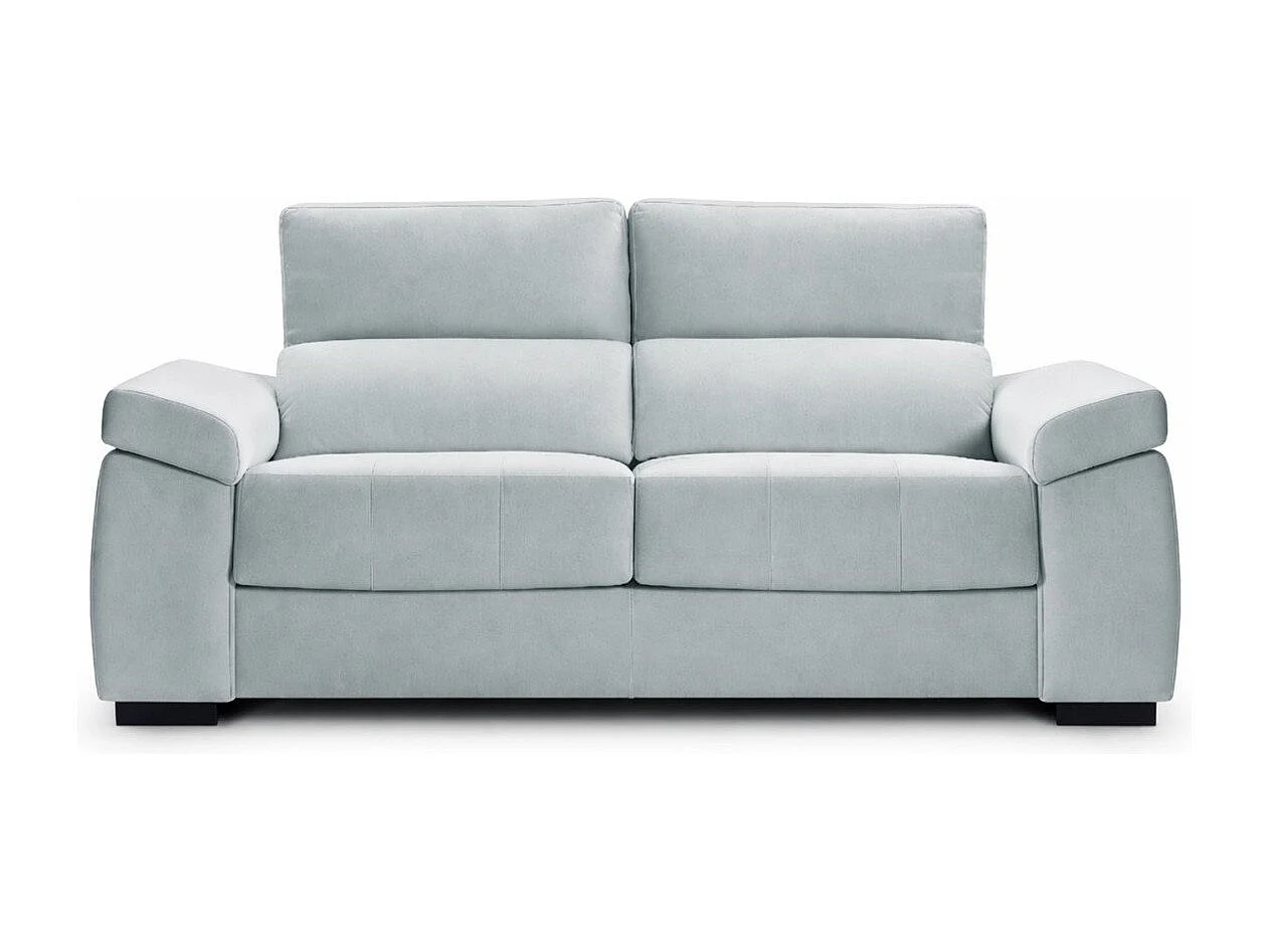 Canapé convertible têtières inclinables tissu gris charbon antitaches SIMON
