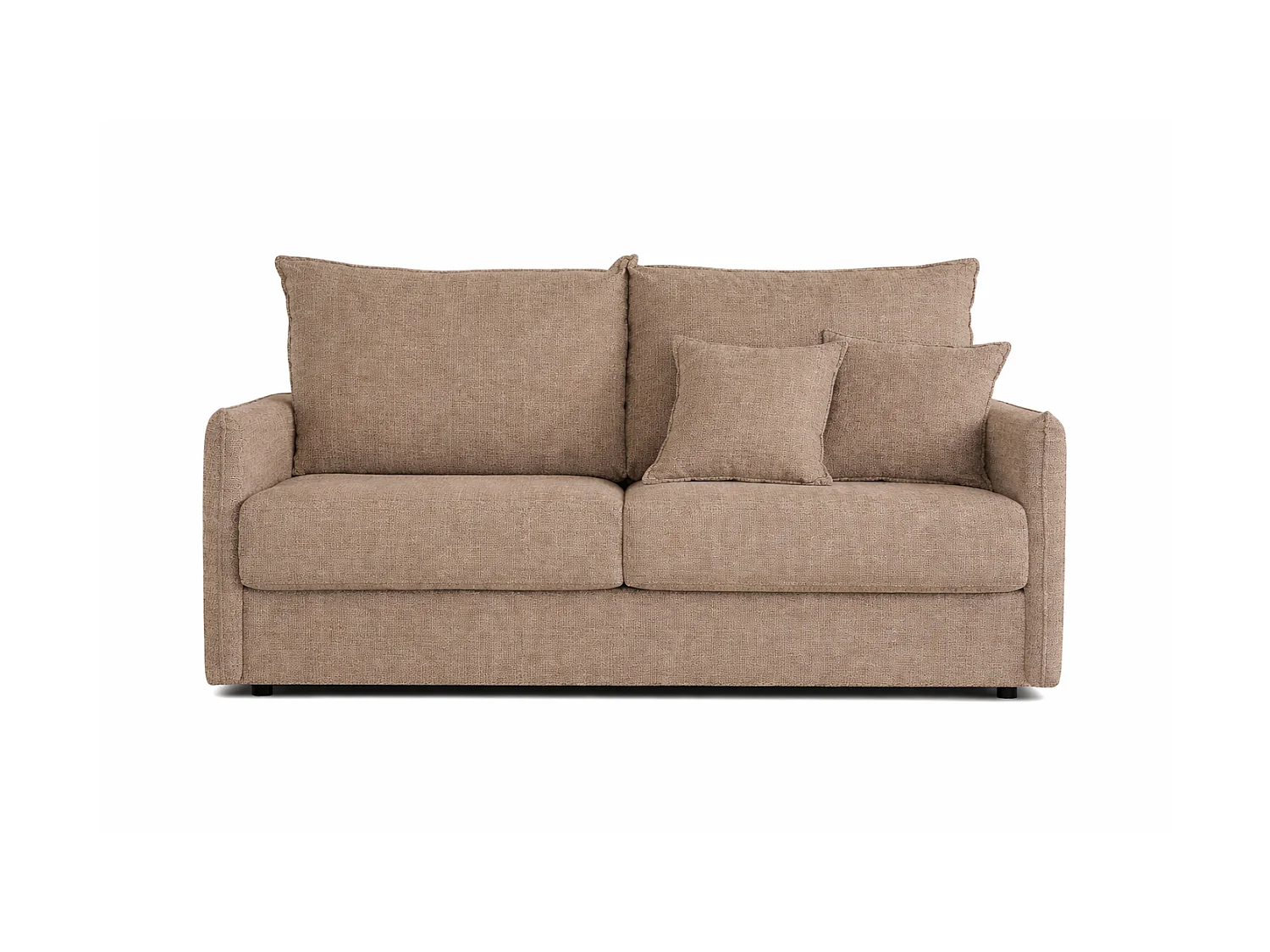 Canapé convertible 140x190 tissu Katya beige antitaches CANET