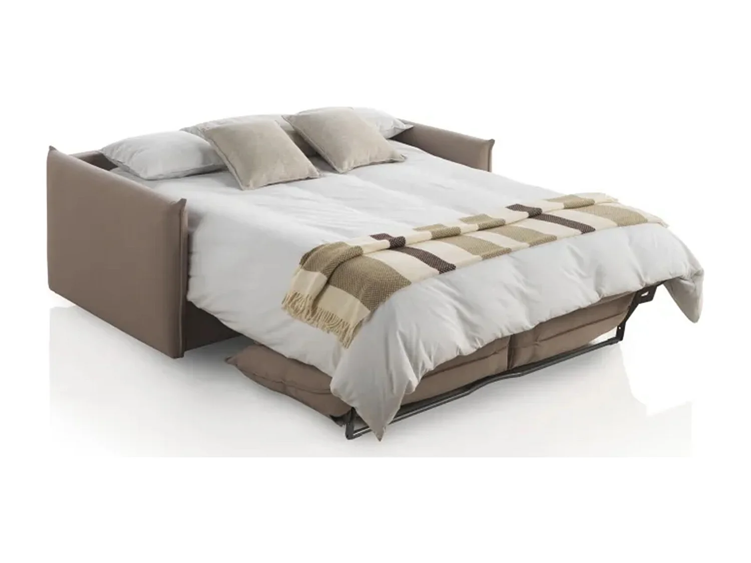 Canapé convertible 140x190 tissu Katya beige antitaches CANET