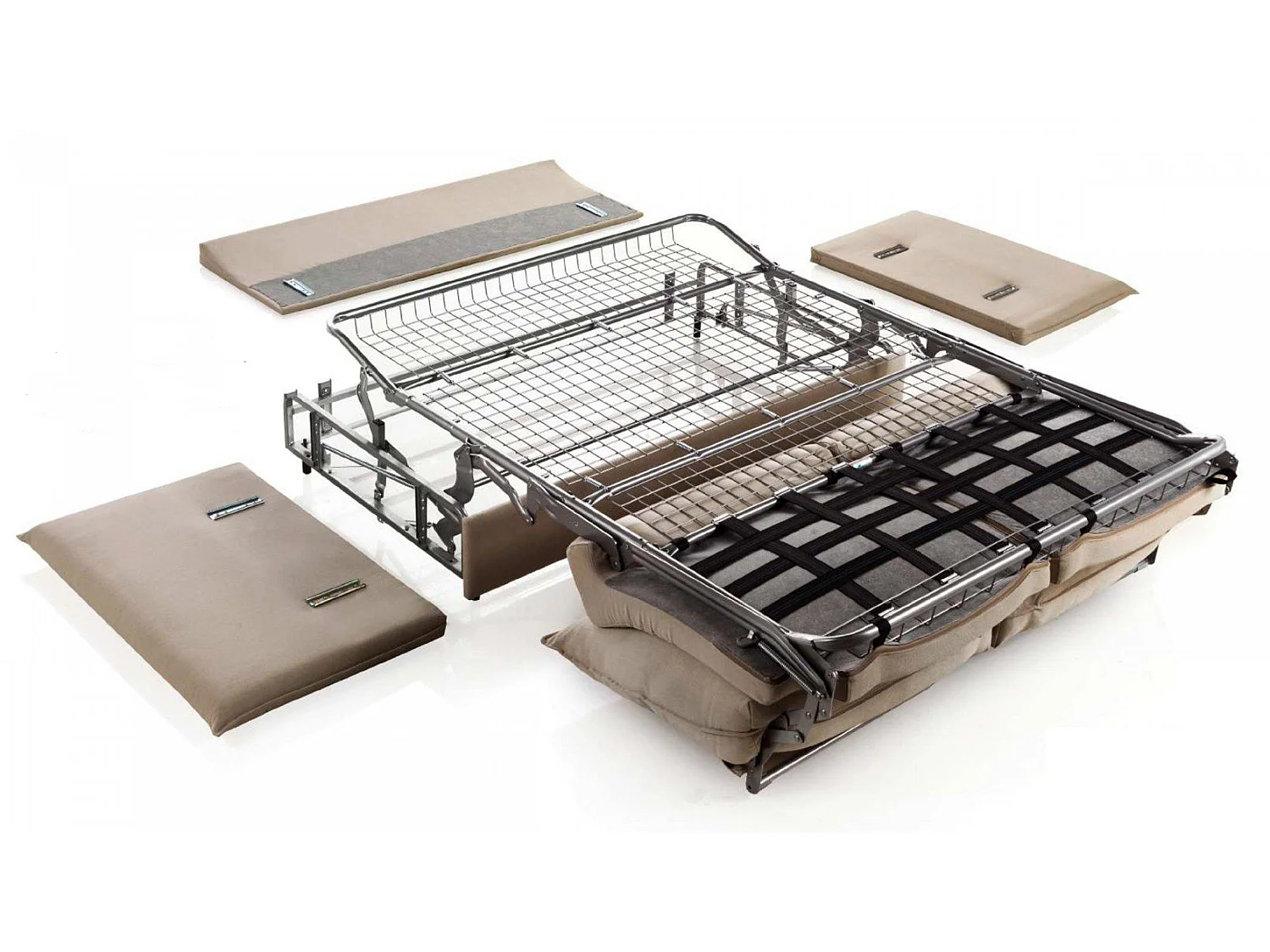 Canapé convertible 140x190 tissu Katya beige antitaches CANET