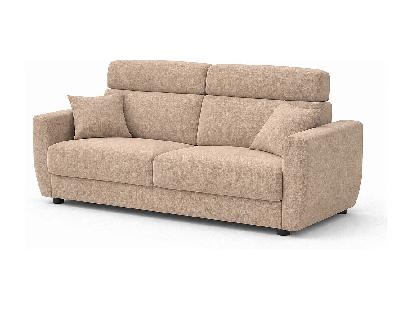 Canapé-lit tissi beige antitaches 140x190 ESPIGUETTE