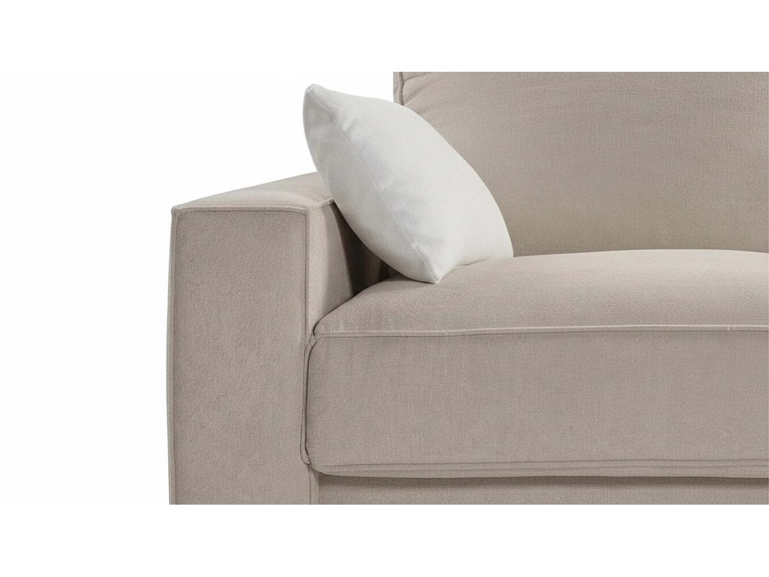 Canapé convertible avec topper tissu Ornella beige BELVÉDÈRE