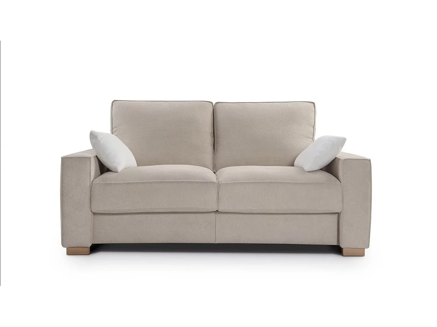 Canapé convertible avec topper tissu Ornella beige BELVÉDÈRE