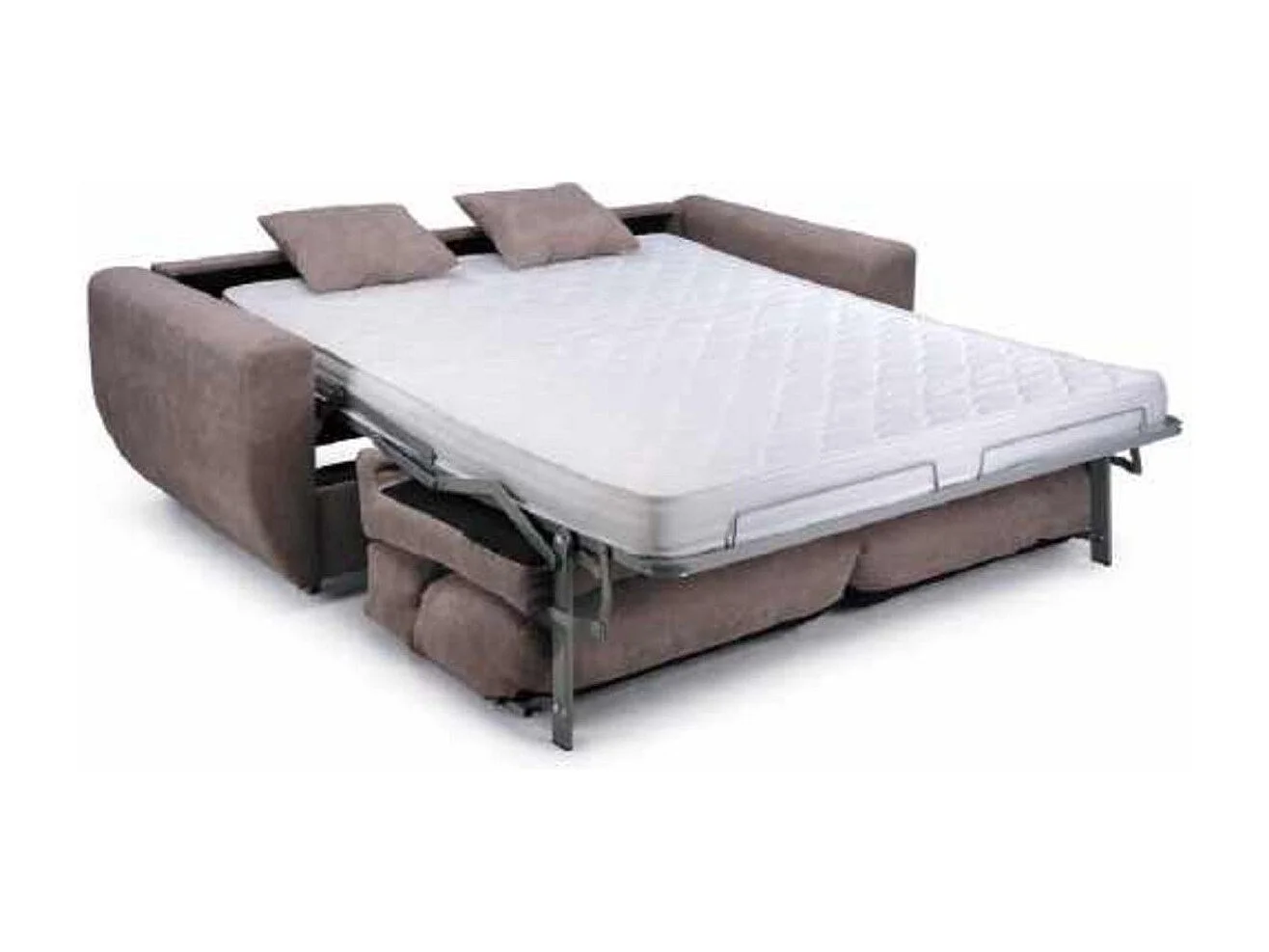 Canapé-lit design tissu gris antitaches 140x190 ESPIGUETTE