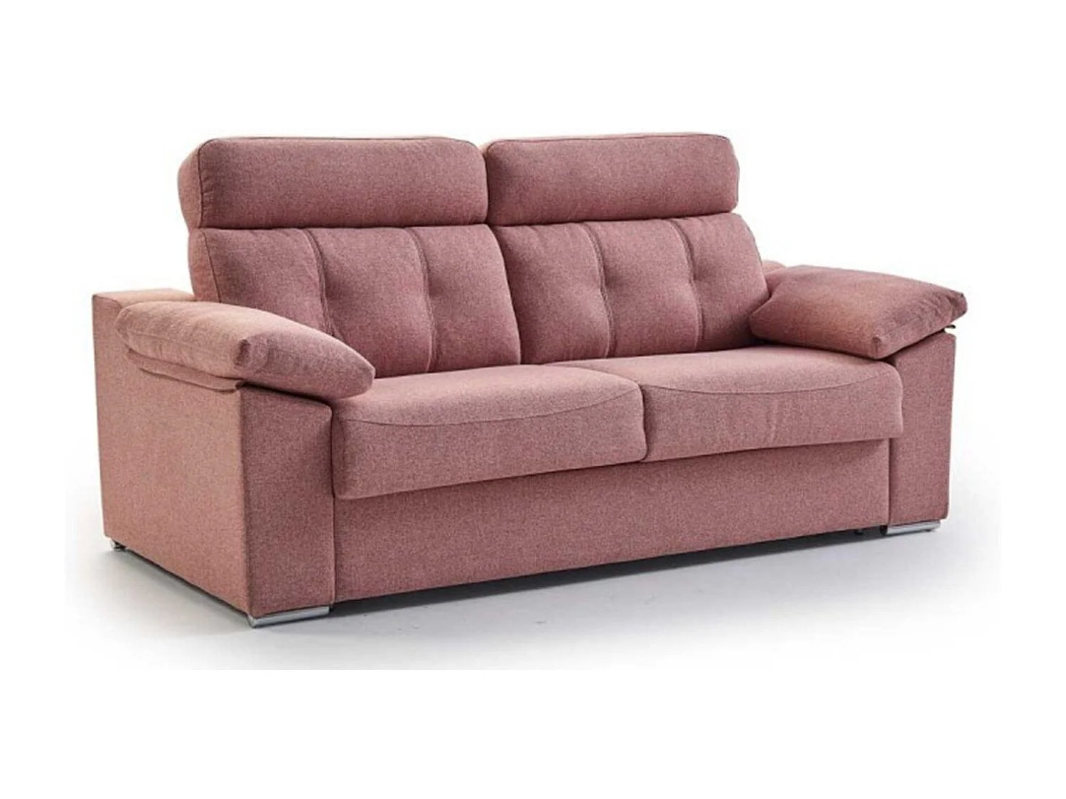 Canapé convertible tissu antitaches Indico gris medium PALAVAS 140x190 avec accoudoirs sieste