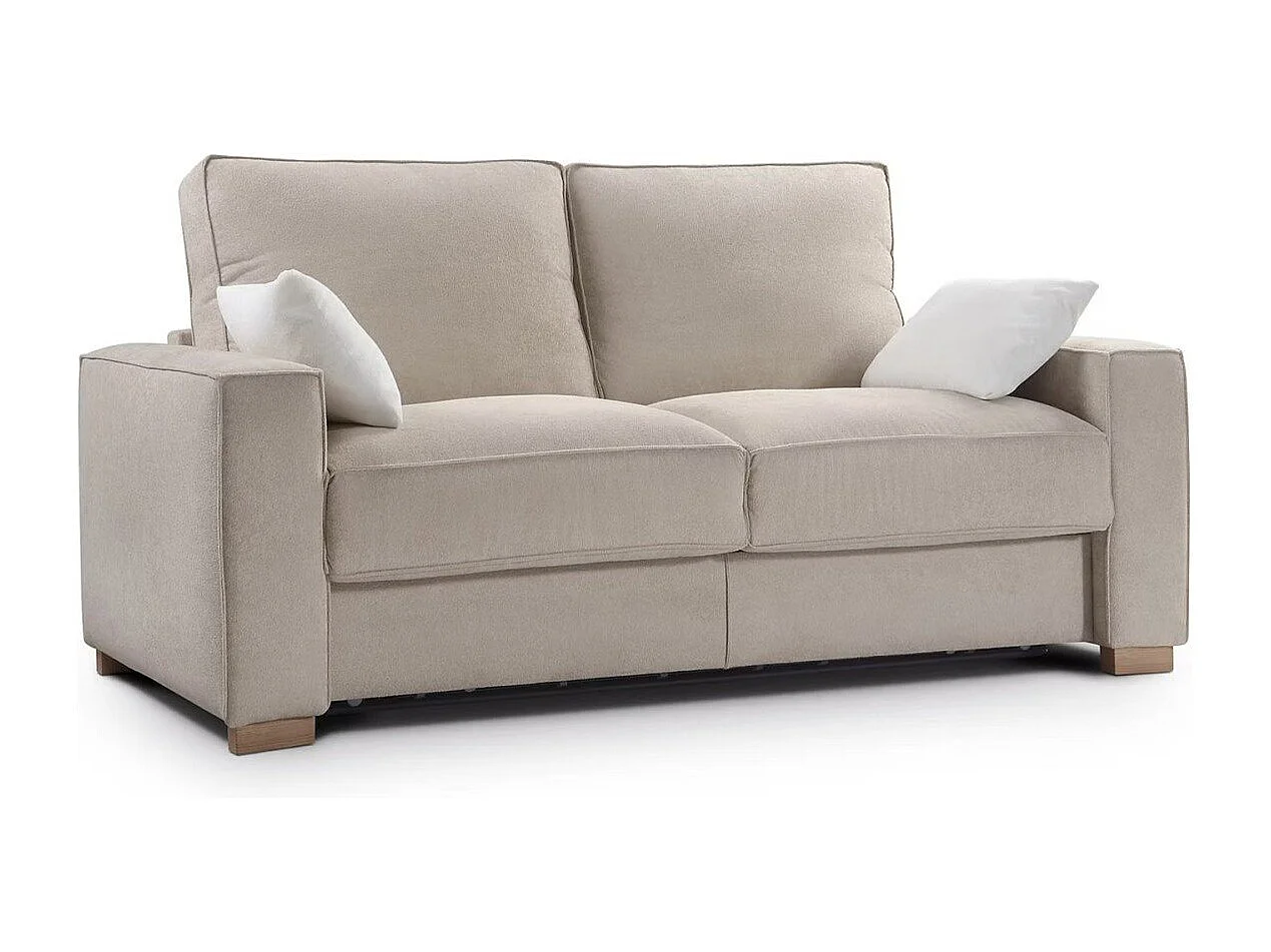 Canapé convertible avec topper tissua ntitaches Ornella gris BELVÉDÈRE