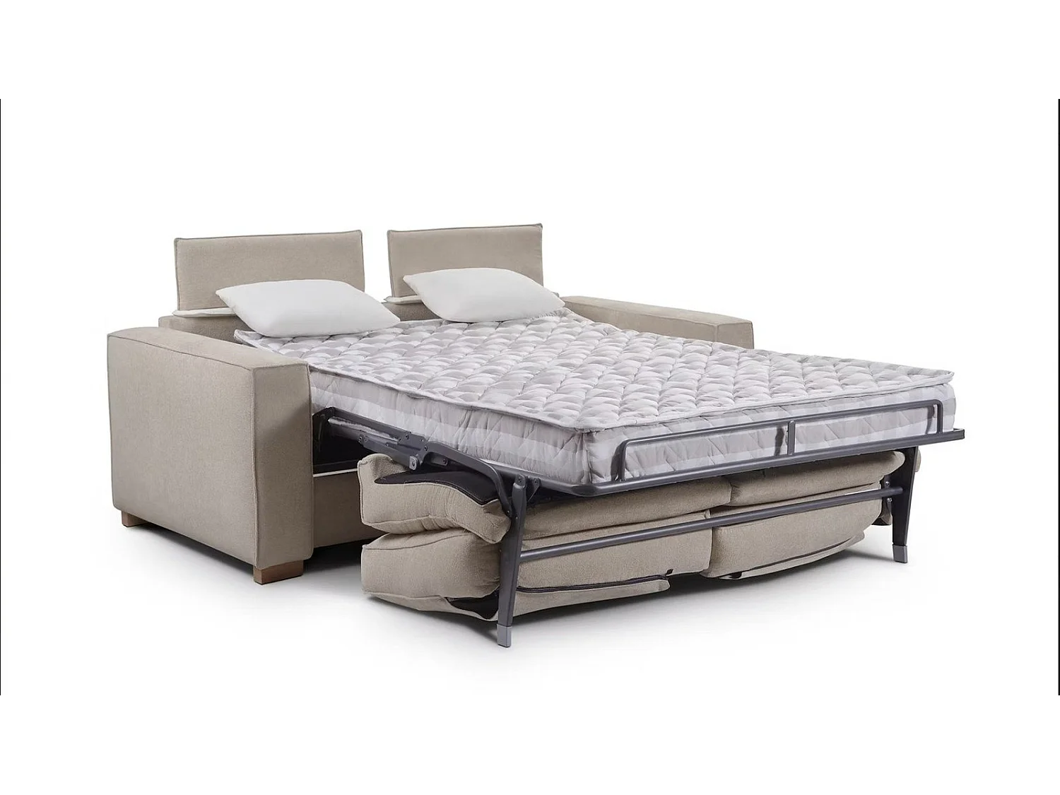 Canapé convertible avec topper tissua ntitaches Ornella gris BELVÉDÈRE