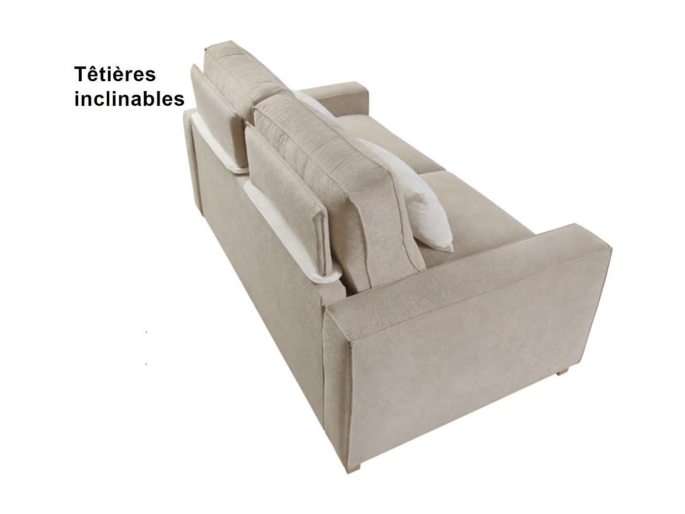 Canapé convertible avec topper tissua ntitaches Ornella gris BELVÉDÈRE