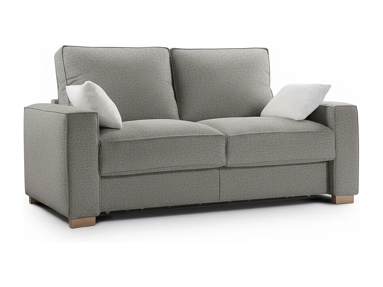 Canapé convertible avec topper tissua ntitaches Ornella gris BELVÉDÈRE