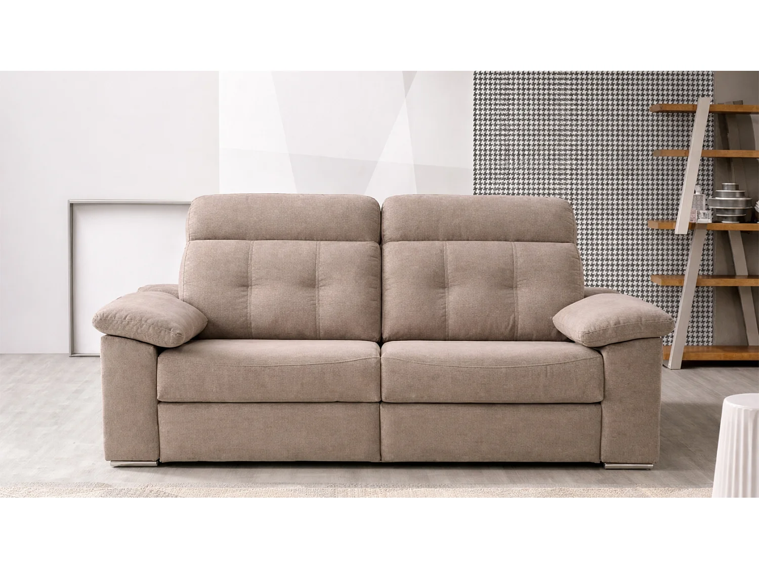 Canapé convertible tissi beige Indico antitaches PALAVAS
