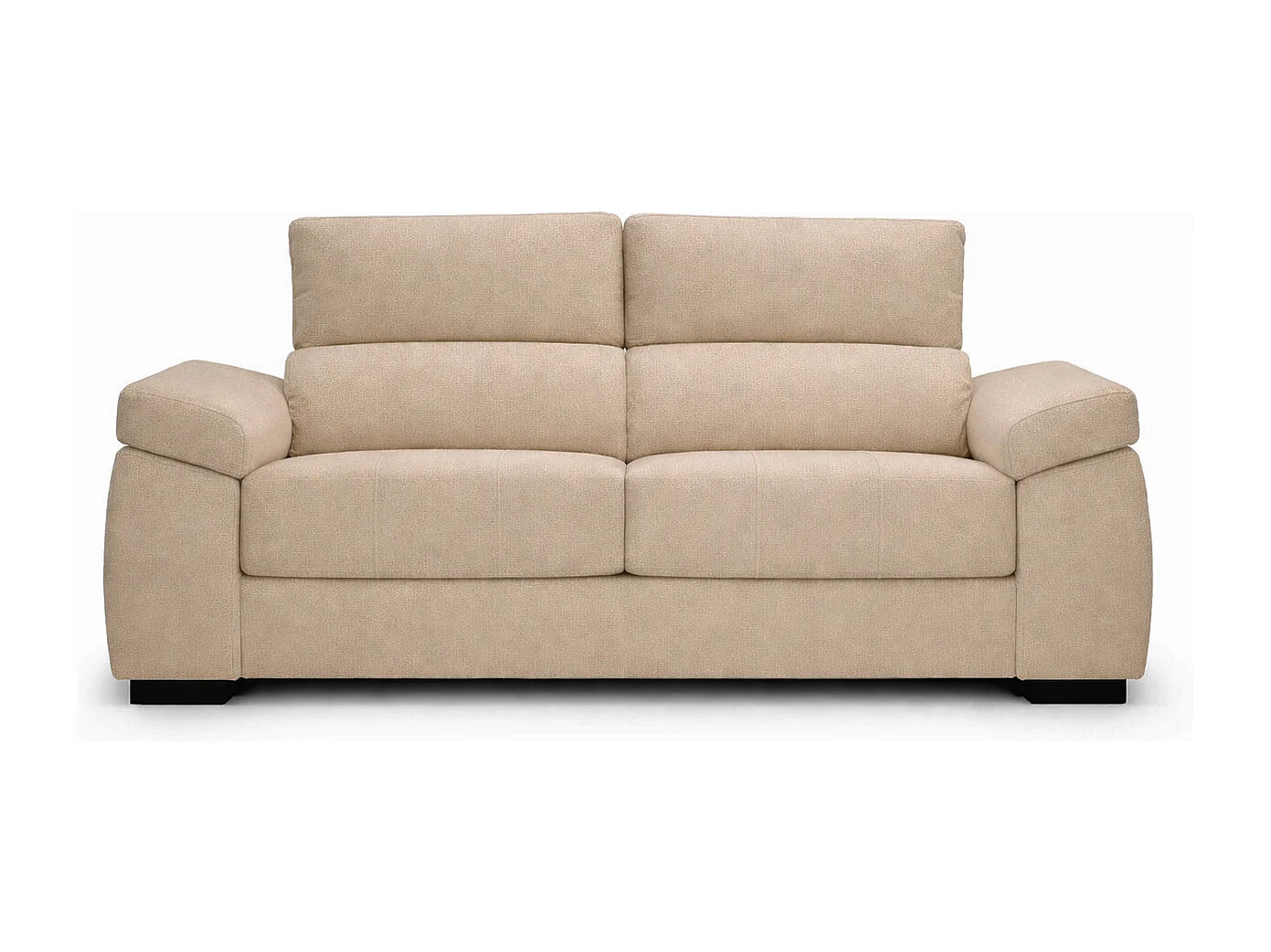 Canapé convertible têtières inclinables tissu beige antitaches Indico 140x190 SIMON