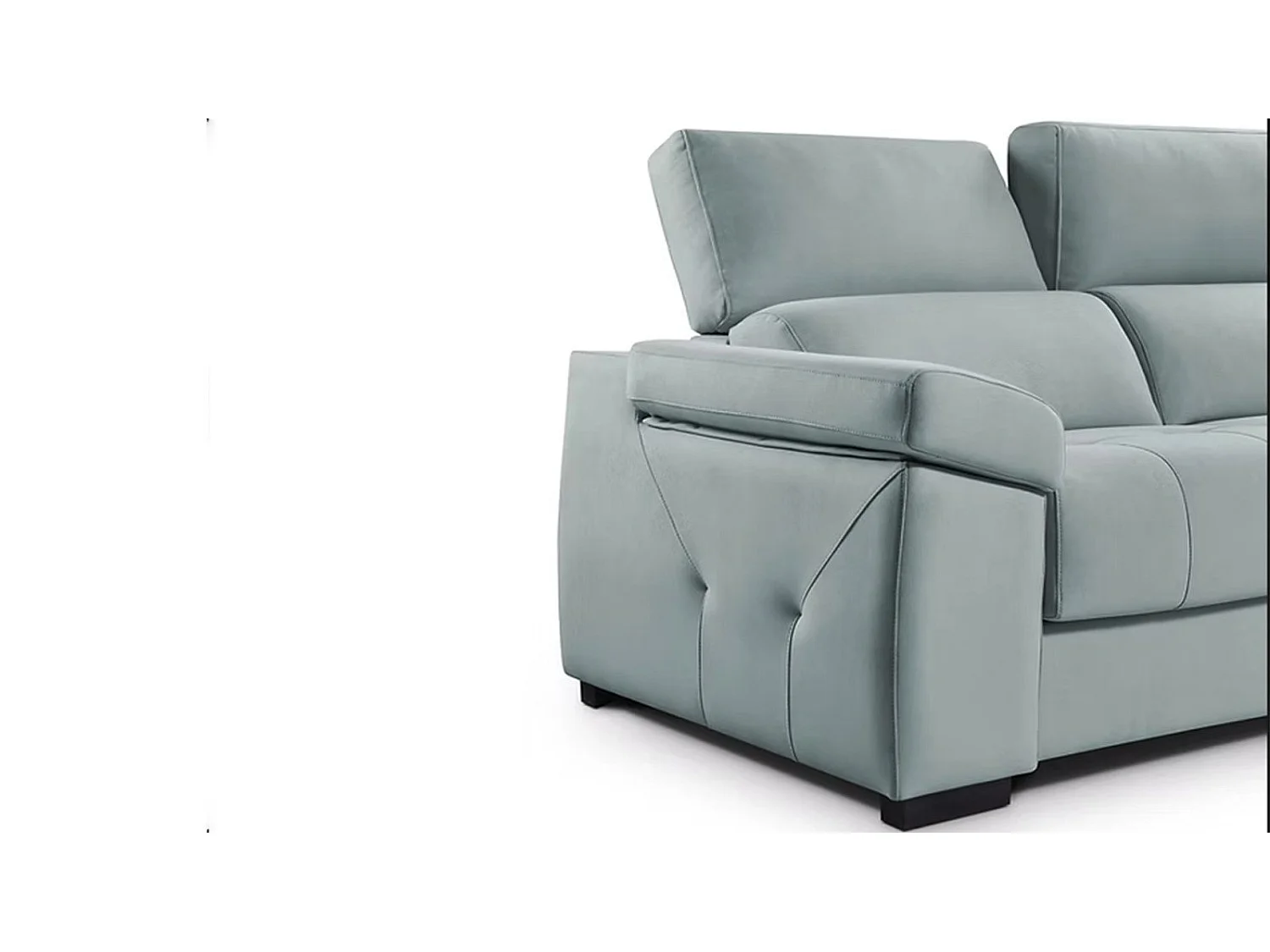 Canapé convertible têtières inclinables tissu beige antitaches Indico 140x190 SIMON