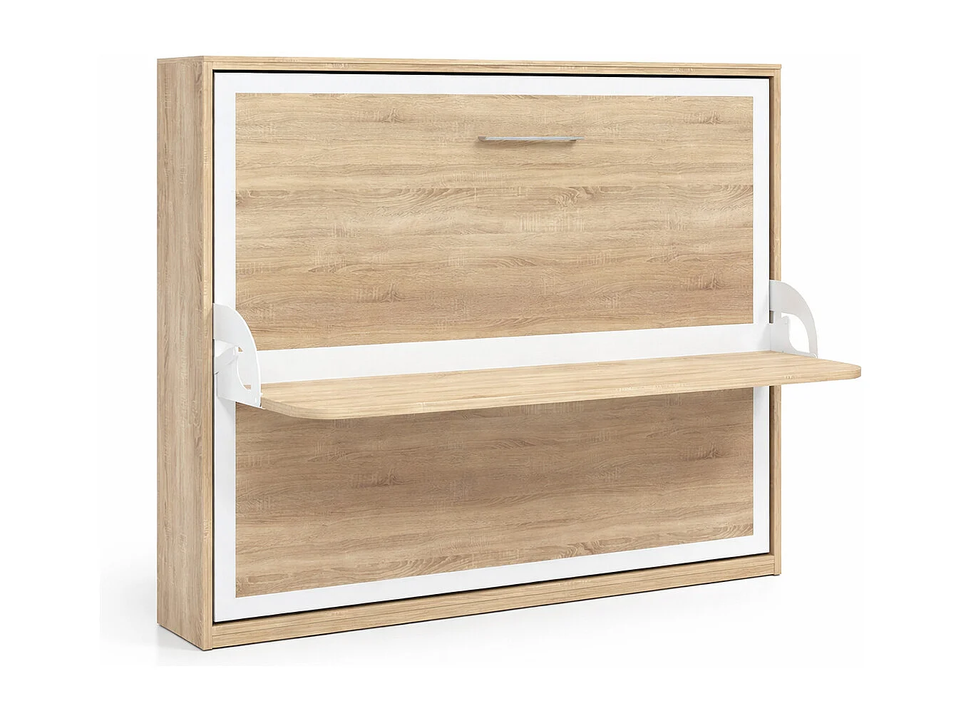 Lit escamotable horizontal avec bureau chêne clair cambrian 90x200 TOULON