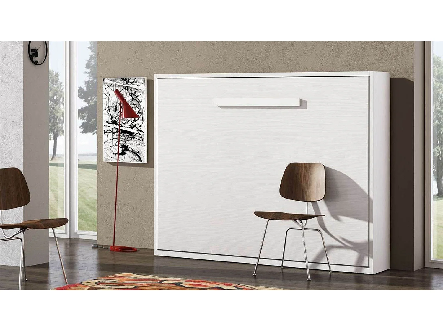 Lit escamotable horizontal chêne cambrian 140x190 CANNES