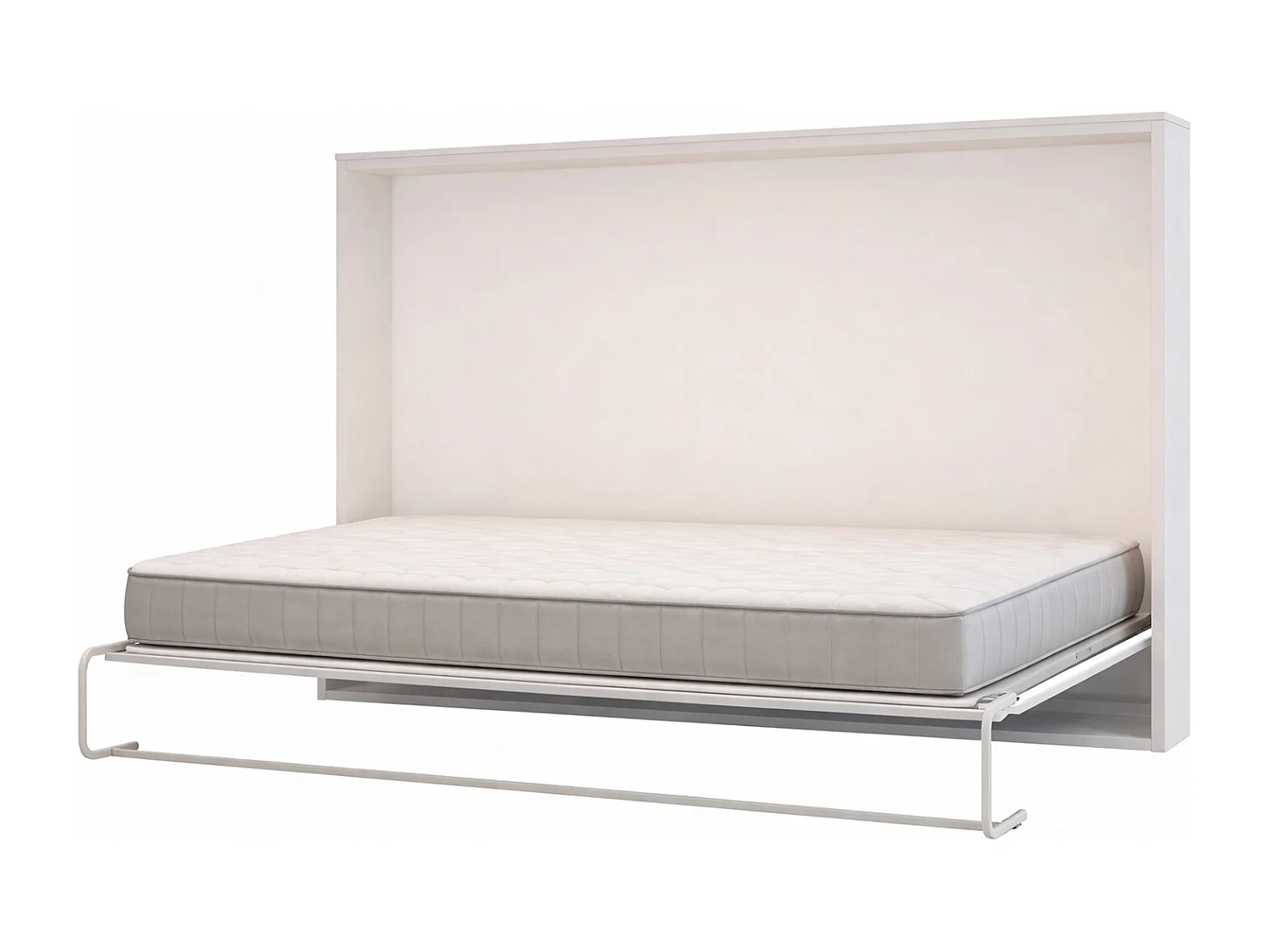 Lit escamotable horizontal blanc mat 90x190 CANNES