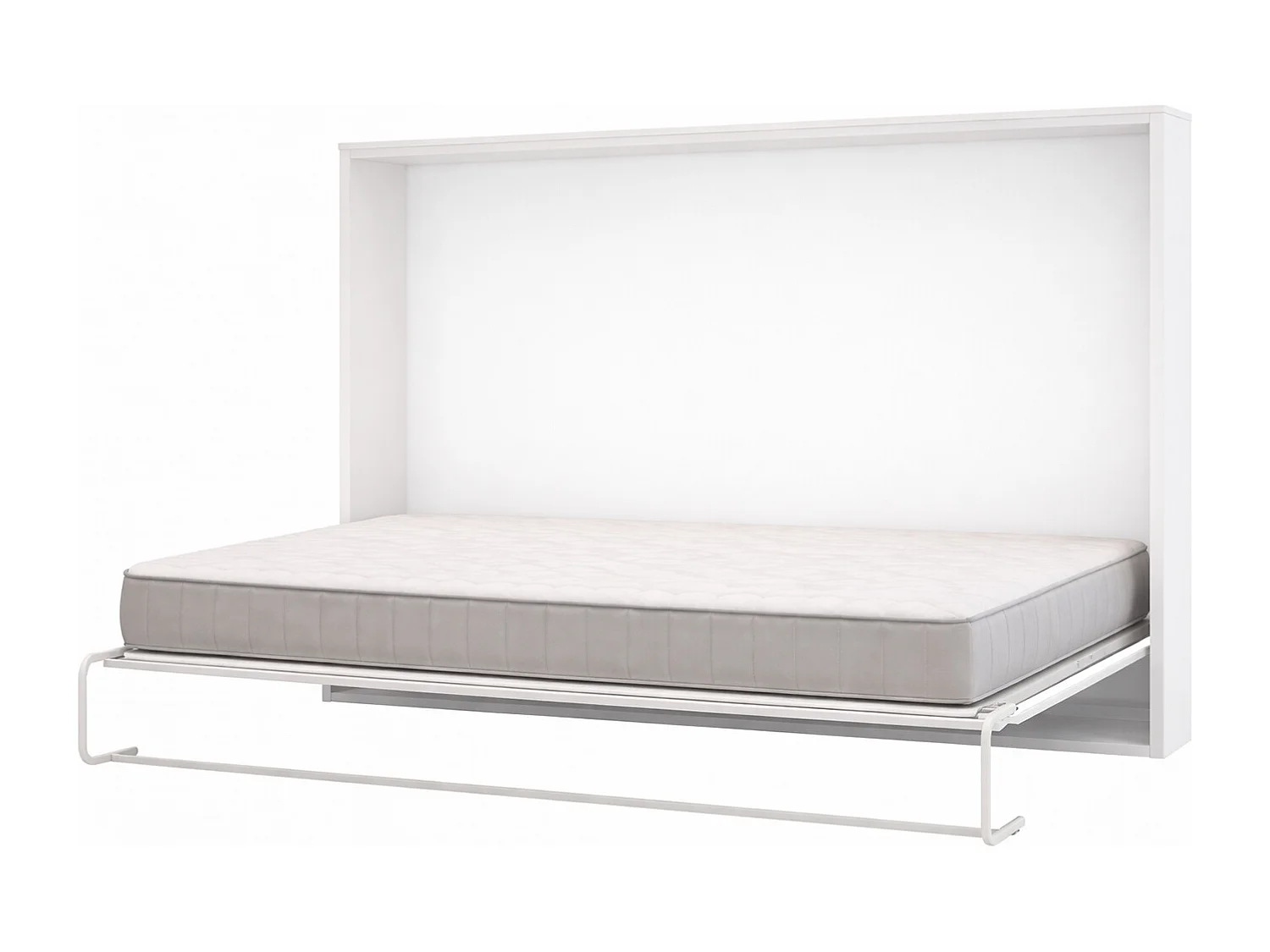 Lit escamotable horizontal blanc mat 90x200 CANNES