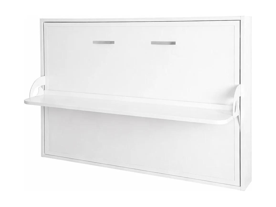 Lit escamotable horizontal avec bureau blanc mat 90x200 TOULON