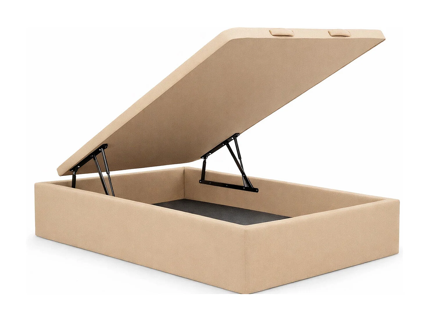 Letto contenitore alta gamma tessuto beige antimacchia 140x190 SAINT-ÉMILION