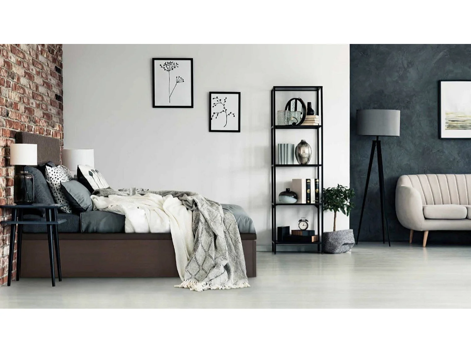Lit coffre 2 abattants blanc mat H41 cm 90x190 LEUCATE