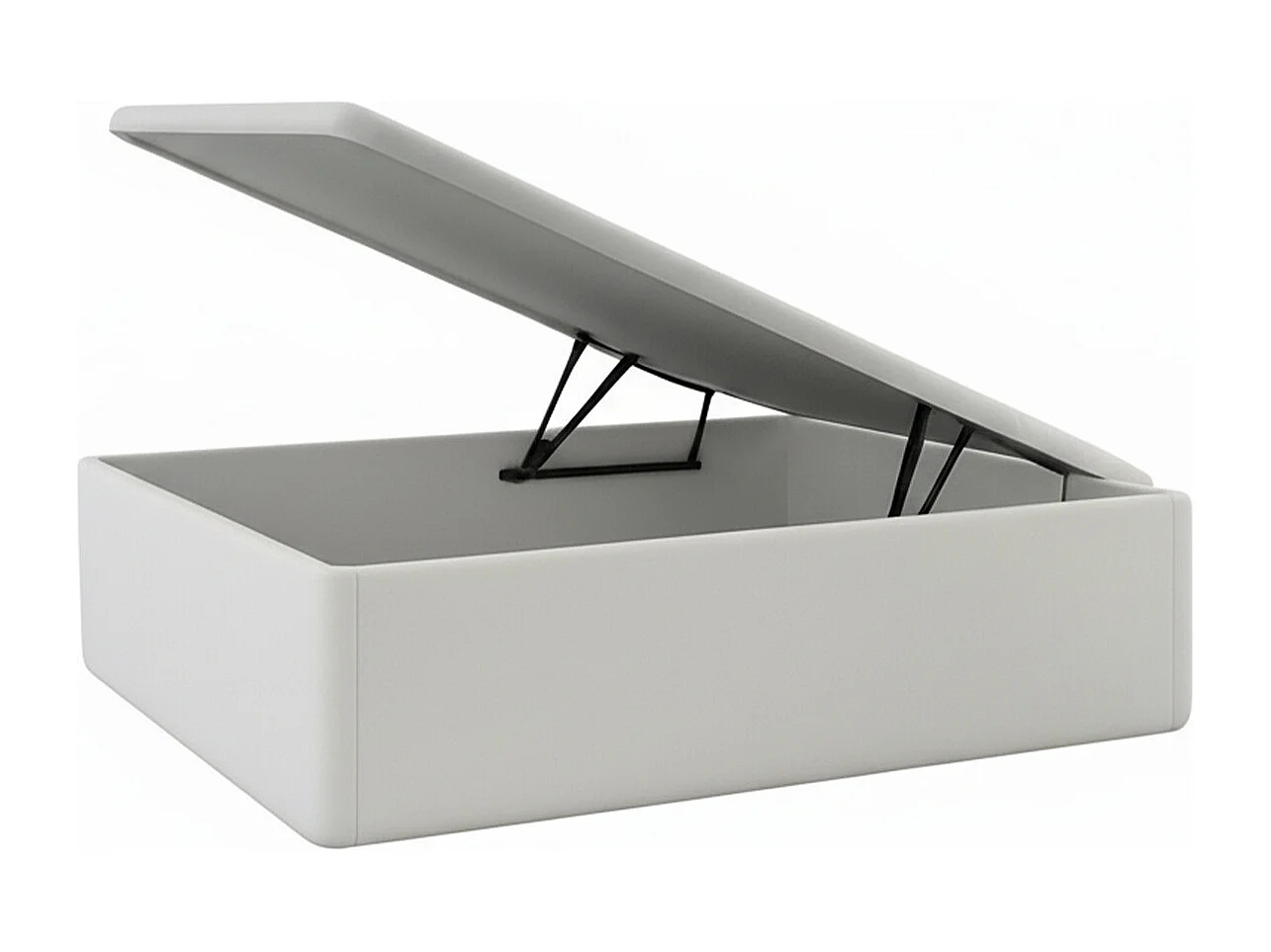 Lit coffre bois blanc mat hauteur 43 cm 140x190 BIG BOOTS