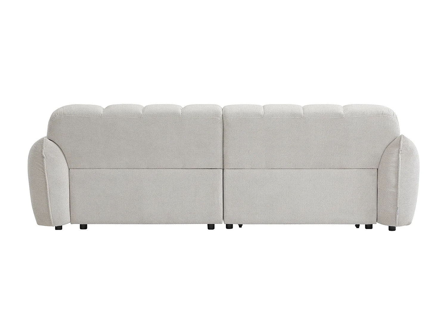 Canapé d'angle réversible convertible en tissu texturé crème LIROBI