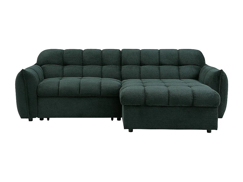 Canapé d'angle réversible convertible en tissu texturé vert sapin LIROBI