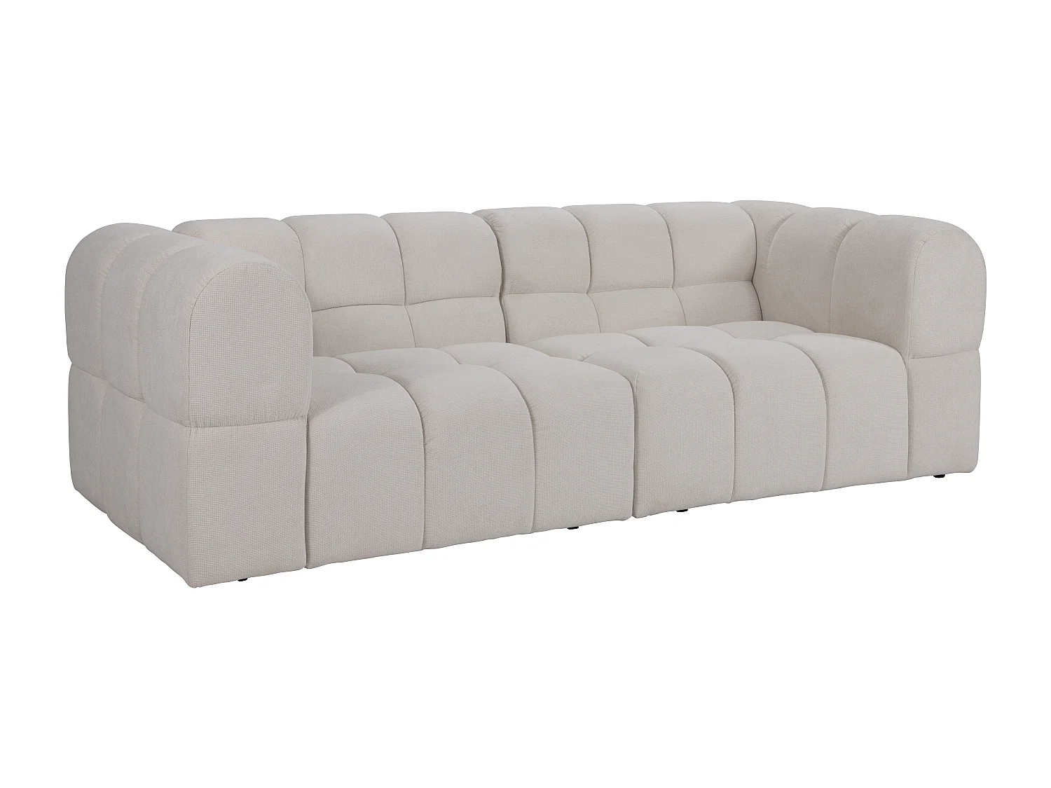 Canapé 3 places en tissu texturé beige RIMALO