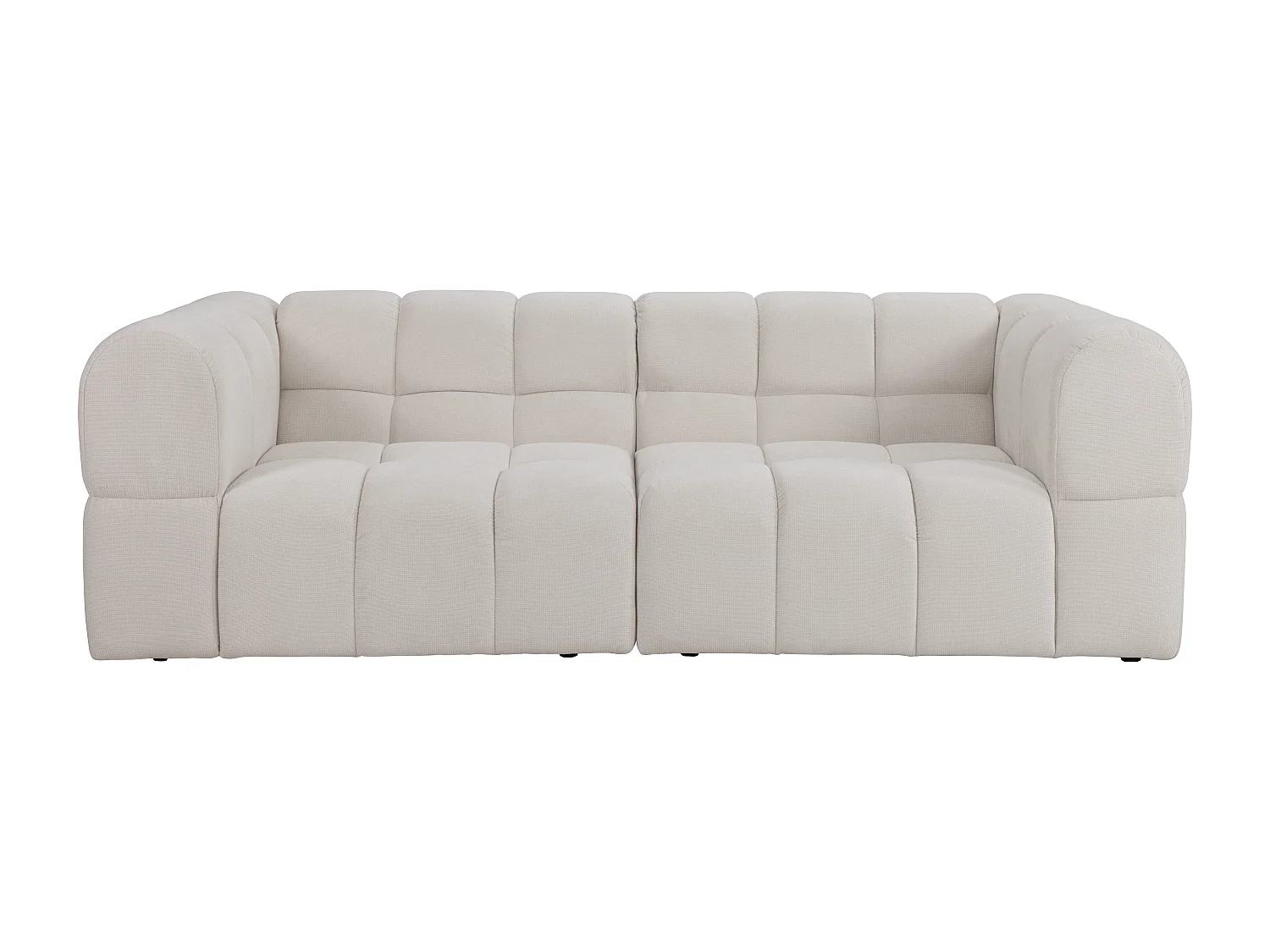 Canapé 3 places en tissu texturé beige RIMALO