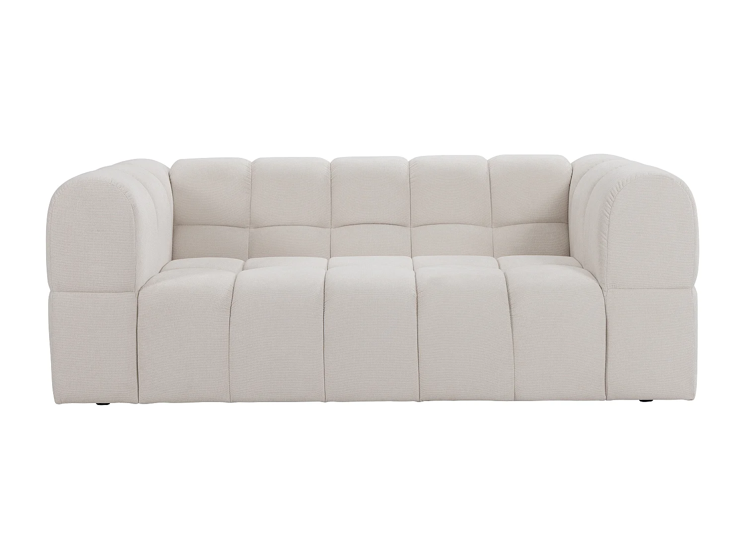 Canapé 2 places en tissu texturé beige RIMALO