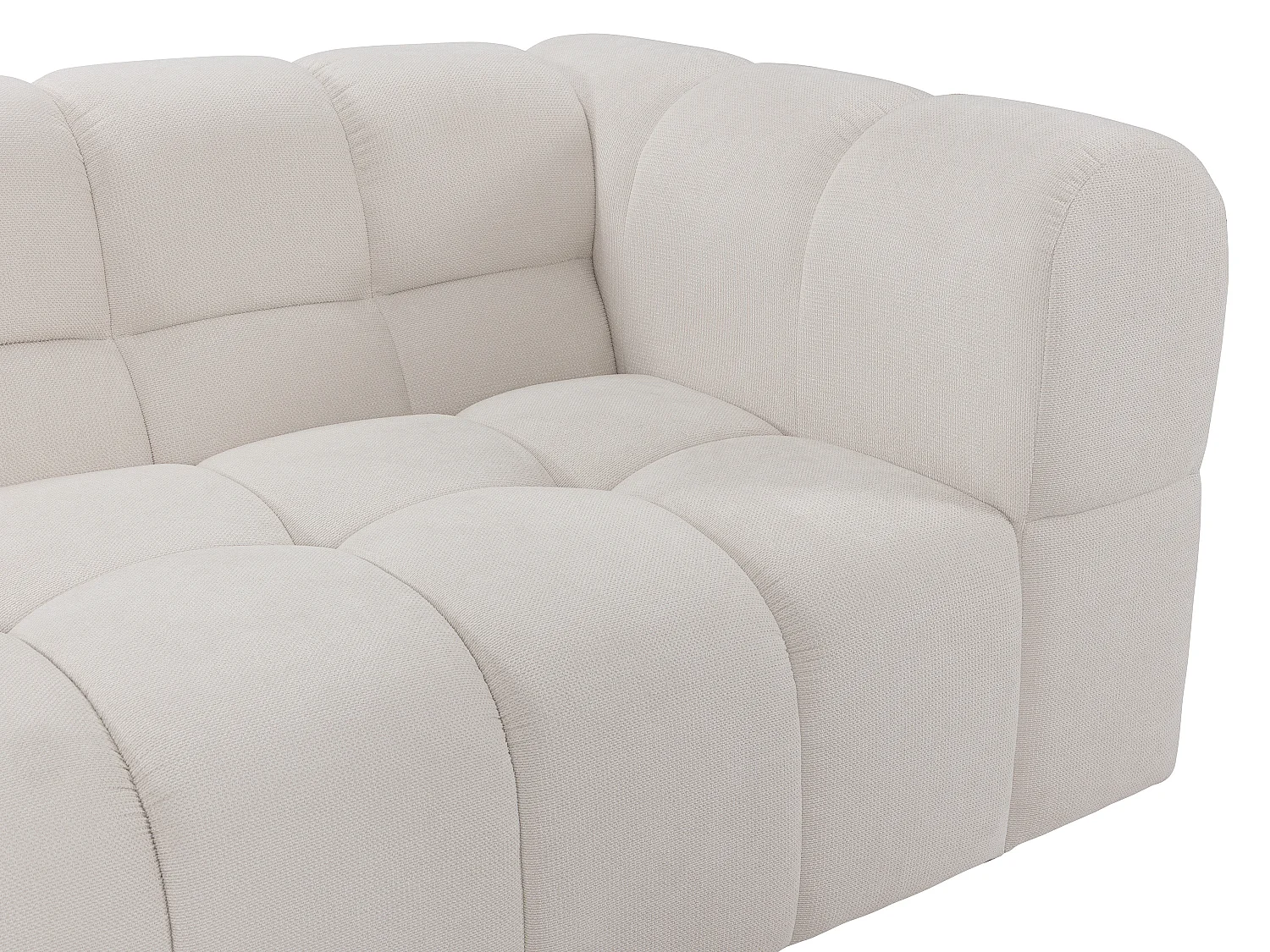 Canapé 2 places en tissu texturé beige RIMALO