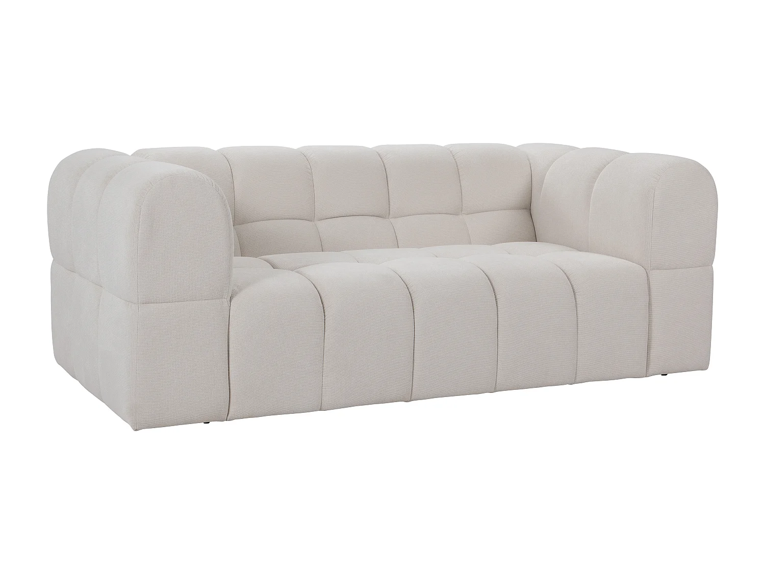 Canapé 2 places en tissu texturé beige RIMALO