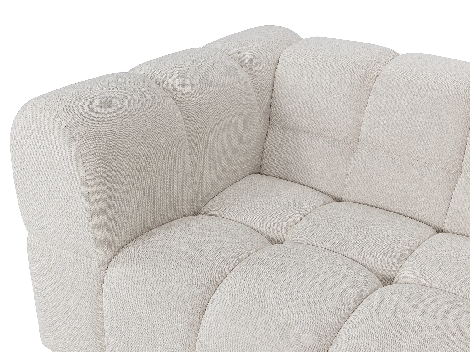 Canapé d'angle droit en tissu texturé beige RIMALO