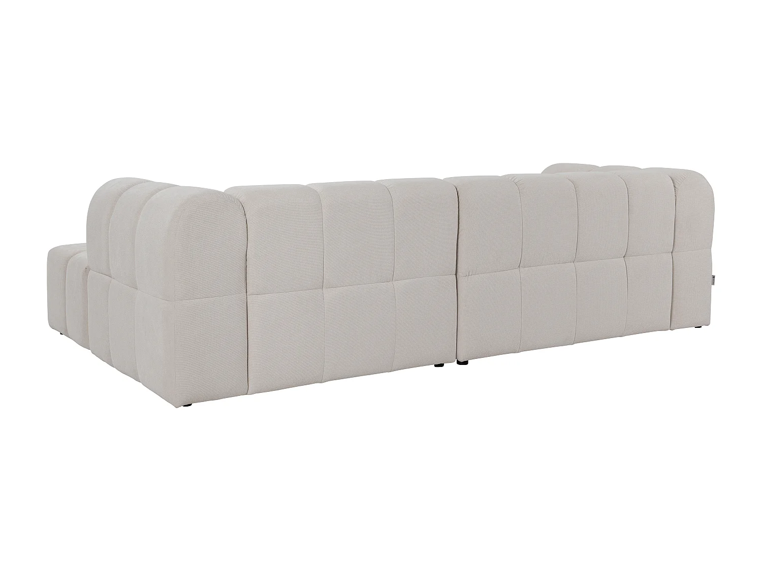 Canapé d'angle droit en tissu texturé beige RIMALO