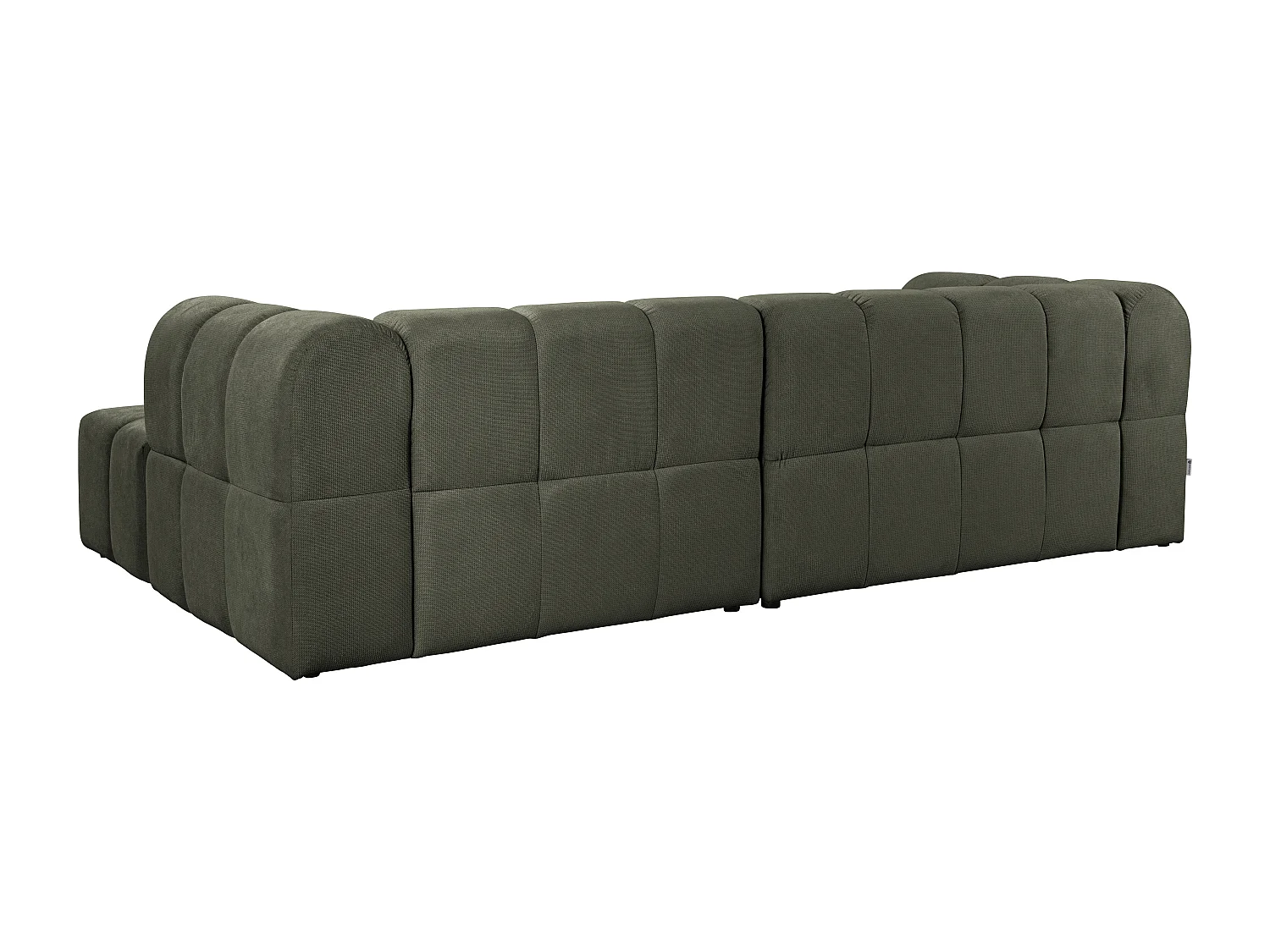 Canapé d'angle droit en tissu texturé vert kaki RIMALO