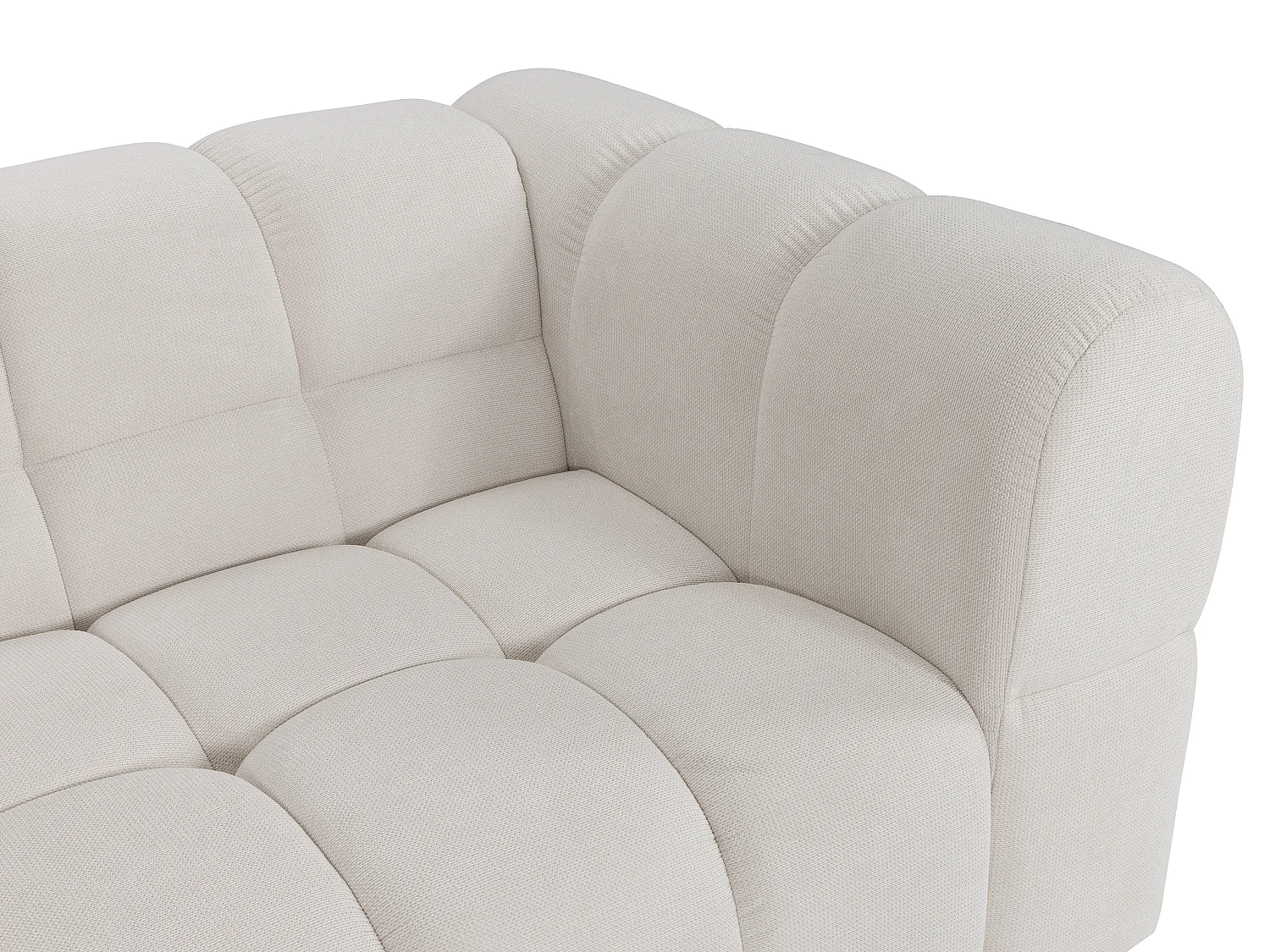 Canapé d'angle gauche en tissu texturé beige RIMALO