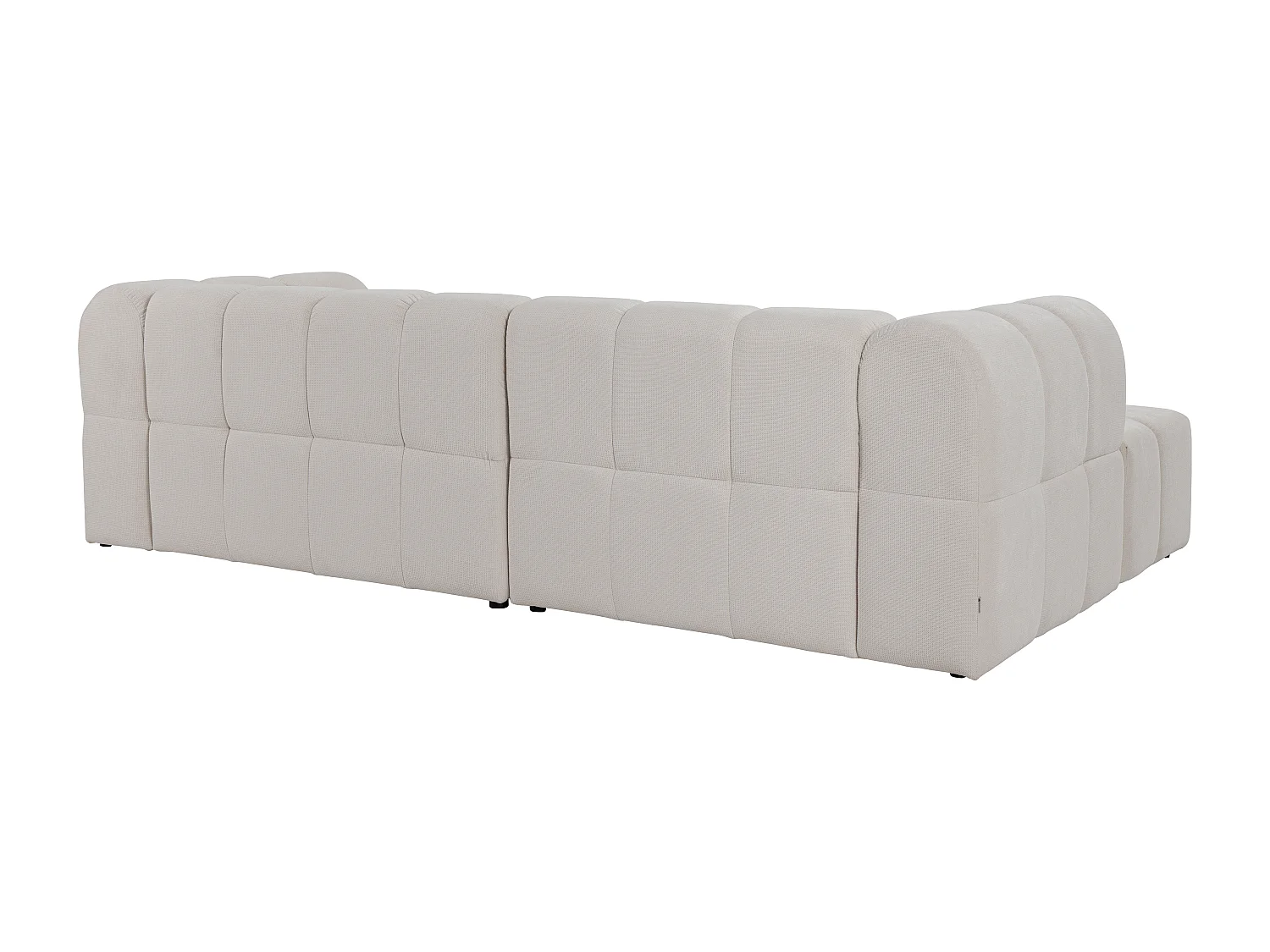 Canapé d'angle gauche en tissu texturé beige RIMALO