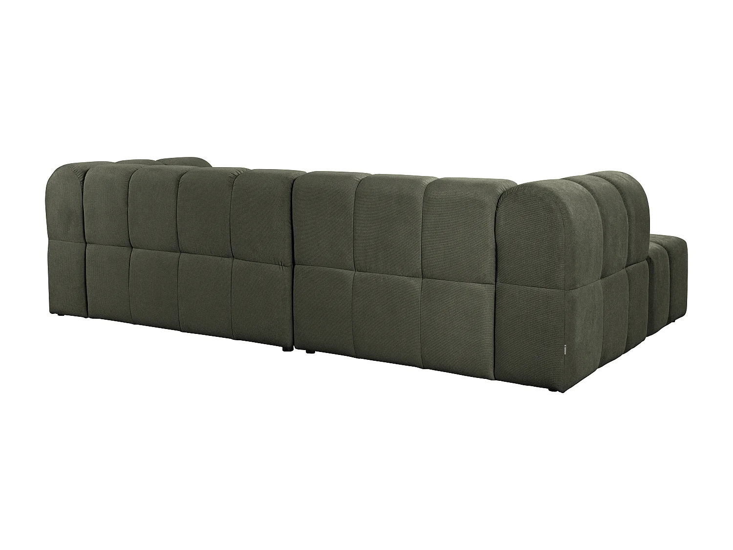 Canapé d'angle gauche en tissu texturé vert kaki RIMALO