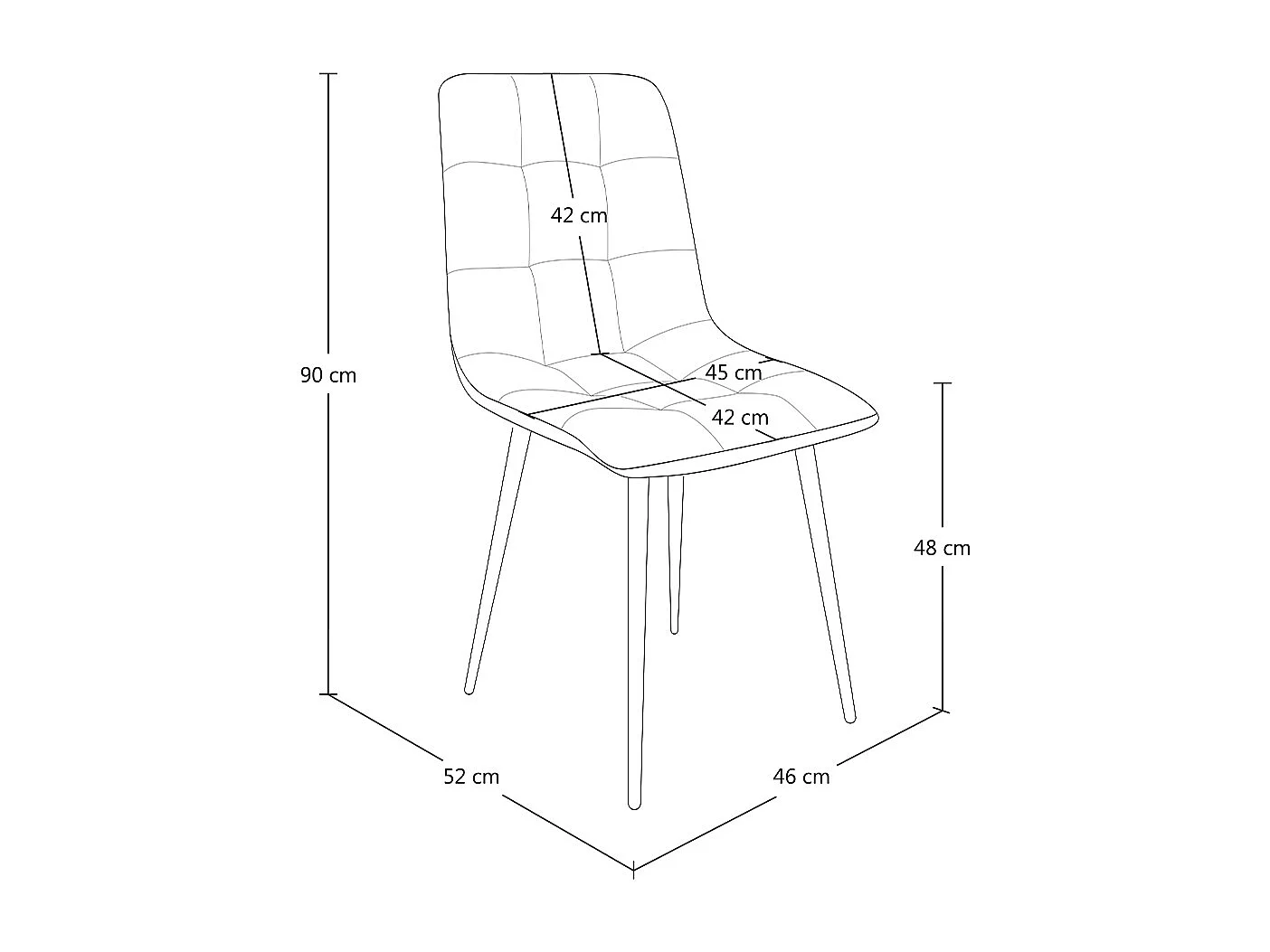 Sedia da pranzo imbottita in velluto verde scuro mod. Karima (2pz.)