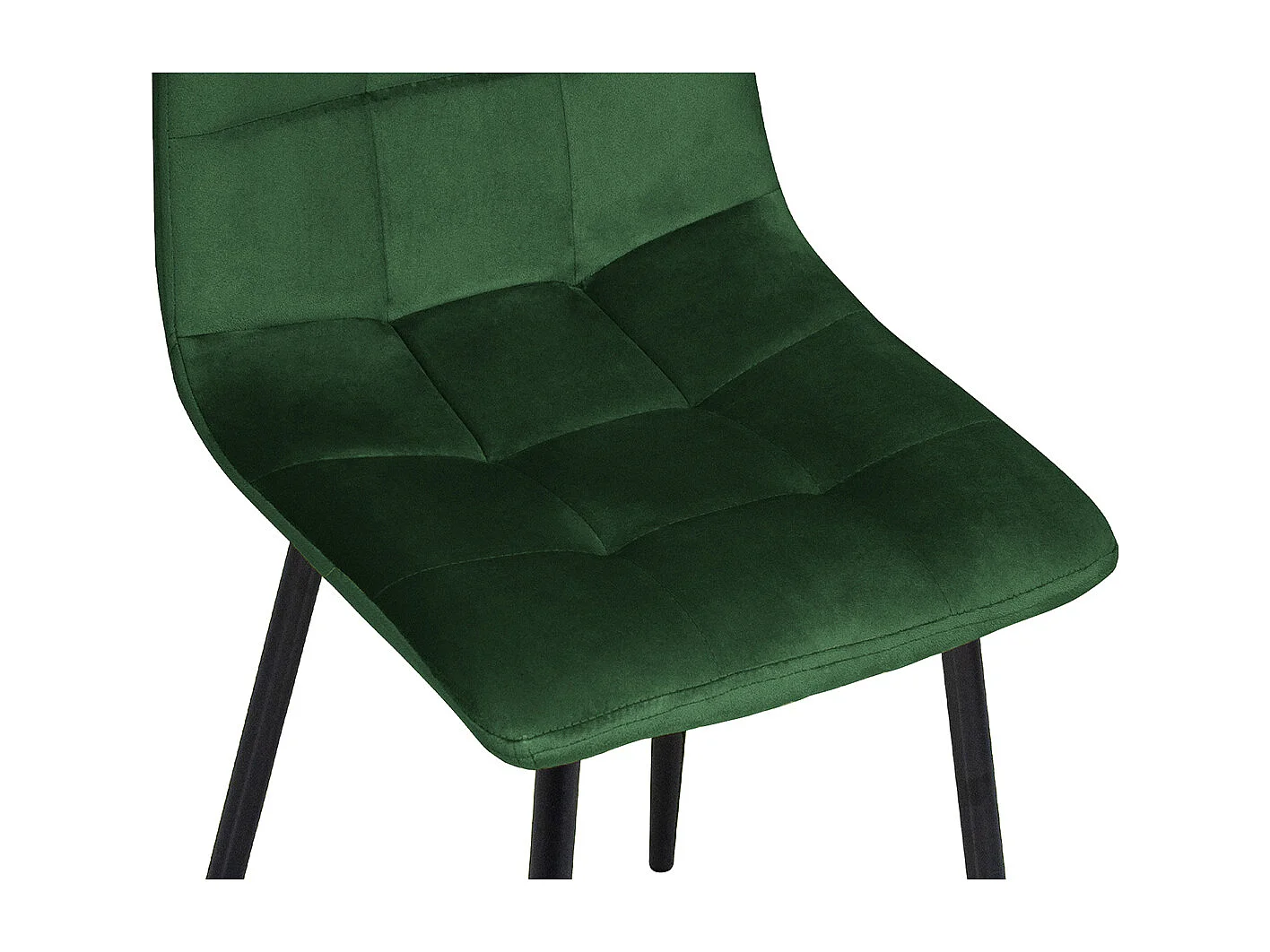 Sedia da pranzo imbottita in velluto verde scuro mod. Karima (2pz.)