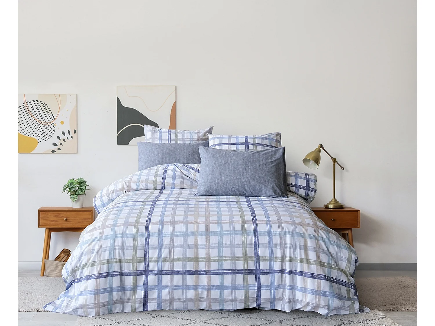 Set letto matrimoniale 200x200 cm+2 federe 65x65 cm 100% cotone