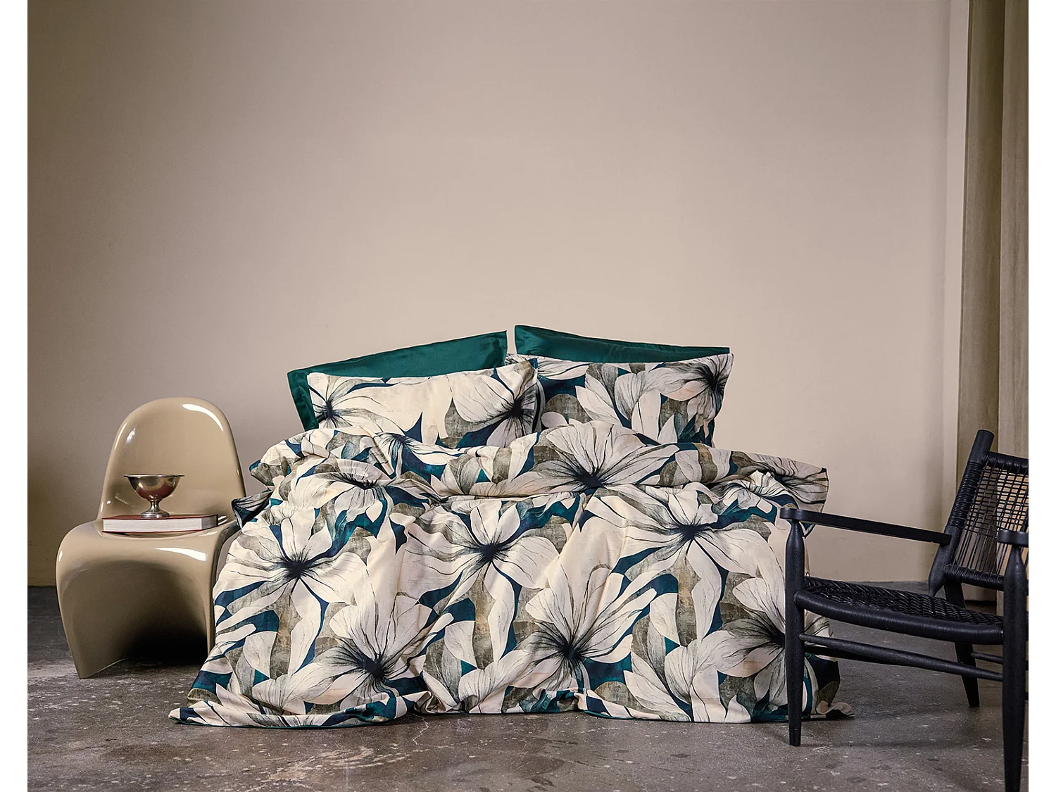 Bettwäschegarnitur 240x220 cm+2 Kopfkissenbez 63x63 cm-Baumwollsatin